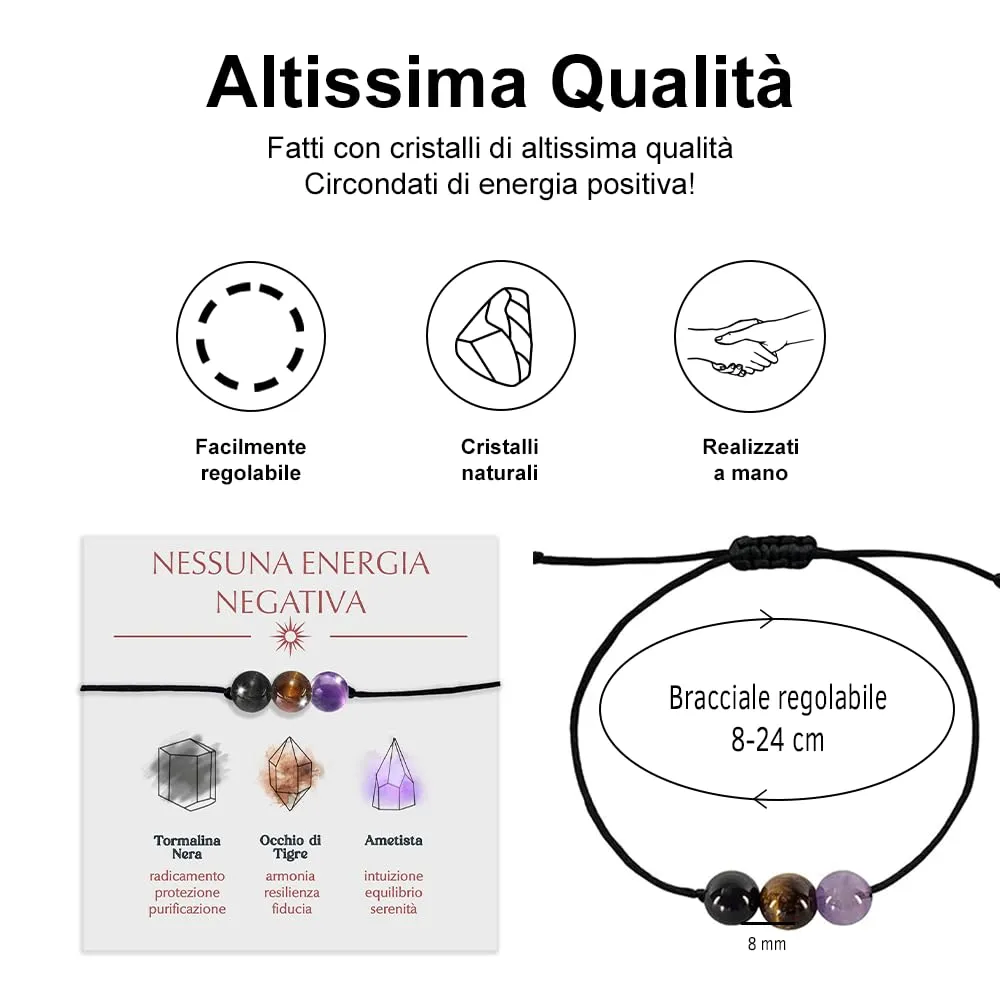 Bracciale Motivazionale con Pietre Naturali e curative per lui uomo per lei donna Corda Regolabile Fatto a Mano Regalo Ispirazione Protezione - Cofanetto con DEDICA INCLUSO (nessuna energia negativa) - immagine 3