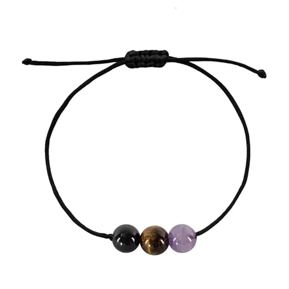 Bracciale Motivazionale con Pietre Naturali e curative per lui uomo per lei donna Corda Regolabile Fatto a Mano Regalo Ispirazione Protezione - Cofanetto con DEDICA INCLUSO (nessuna energia negativa) - immagine 4