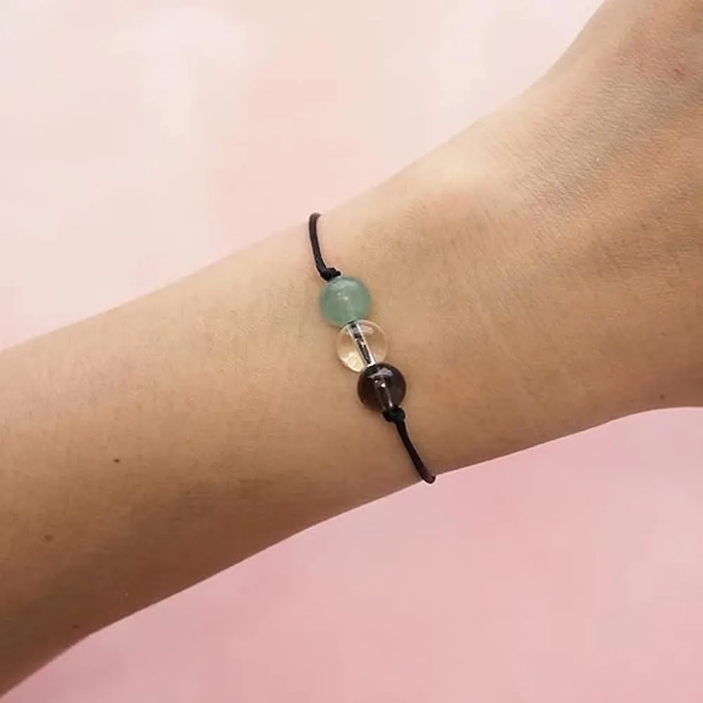 Bracciale Motivazionale con Pietre Naturali e curative per lui uomo per lei donna Corda Regolabile Fatto a Mano Regalo Ispirazione Protezione - Cofanetto con DEDICA INCLUSO (produttività) - immagine 2