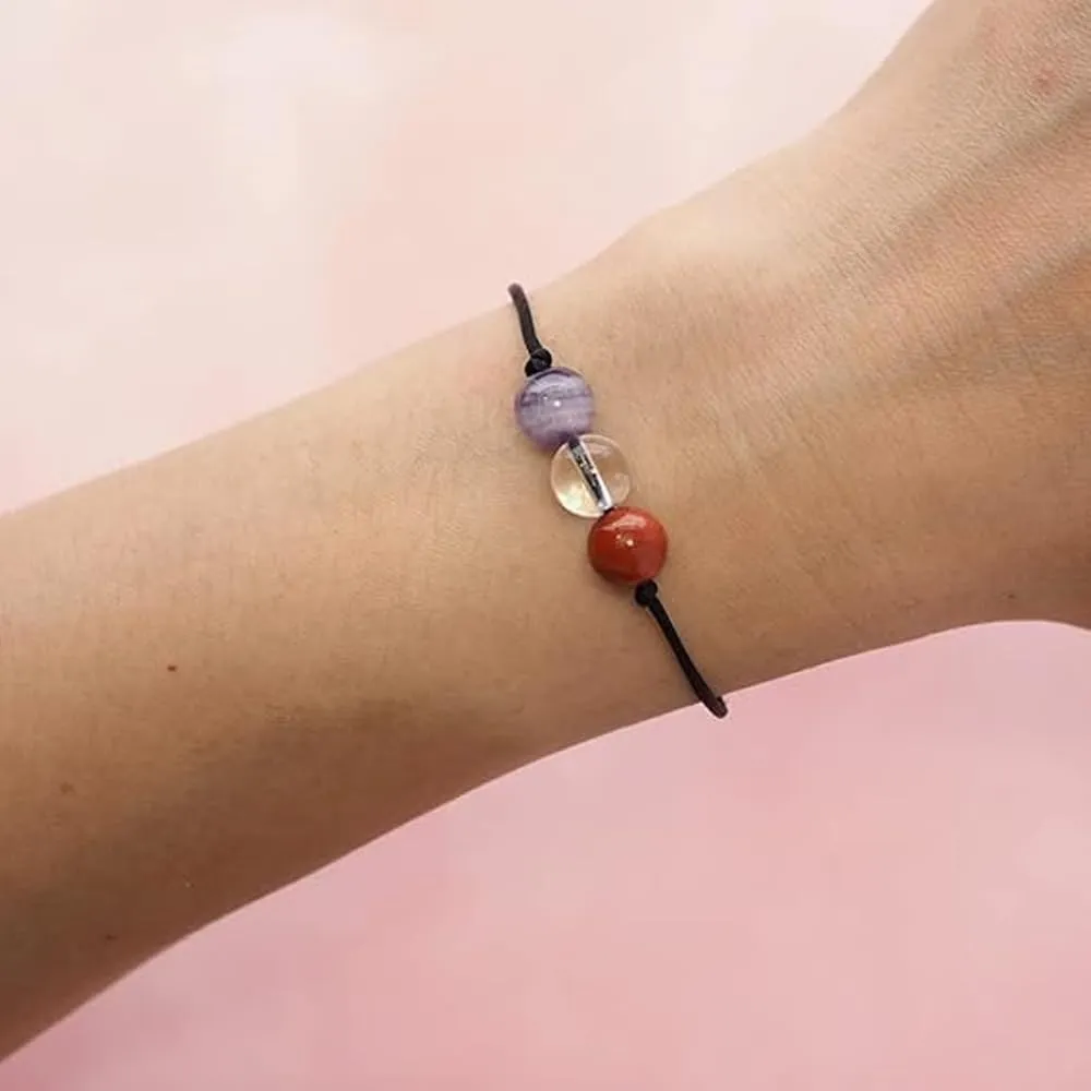 Bracciale Motivazionale con Pietre Naturali e curative per lui uomo per lei donna Corda Regolabile Fatto a Mano Regalo Ispirazione Protezione - Cofanetto con DEDICA INCLUSO (salute) - immagine 2