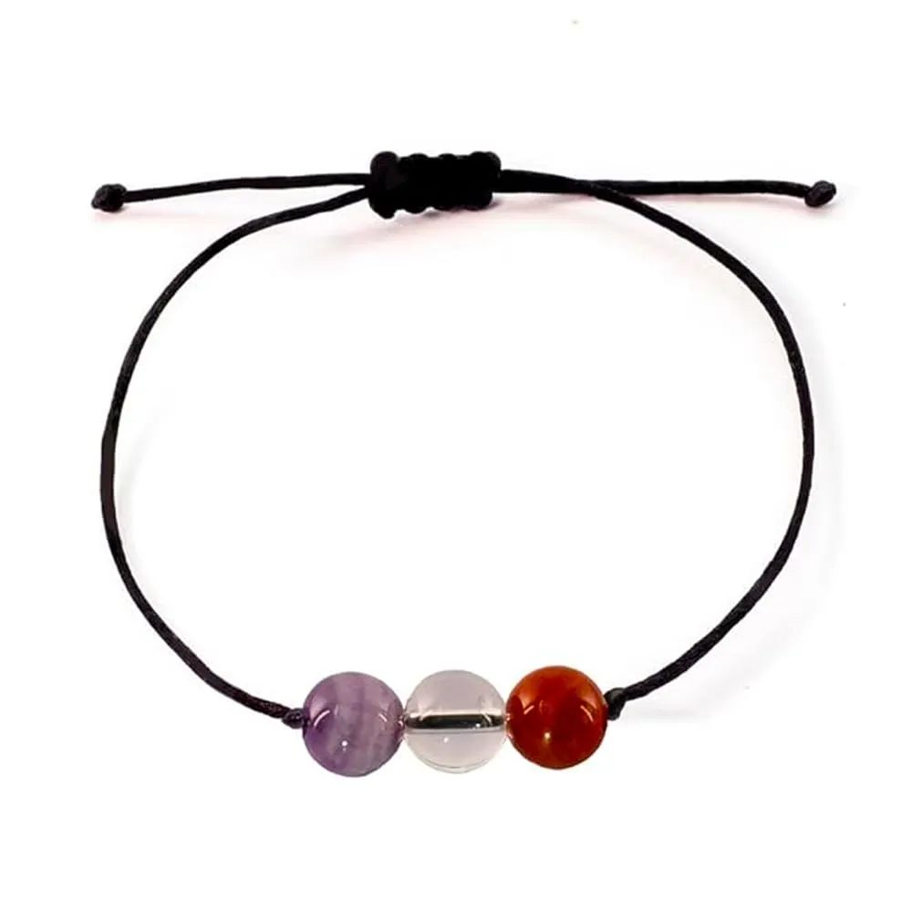 Bracciale Motivazionale con Pietre Naturali e curative per lui uomo per lei donna Corda Regolabile Fatto a Mano Regalo Ispirazione Protezione - Cofanetto con DEDICA INCLUSO (salute) - immagine 4