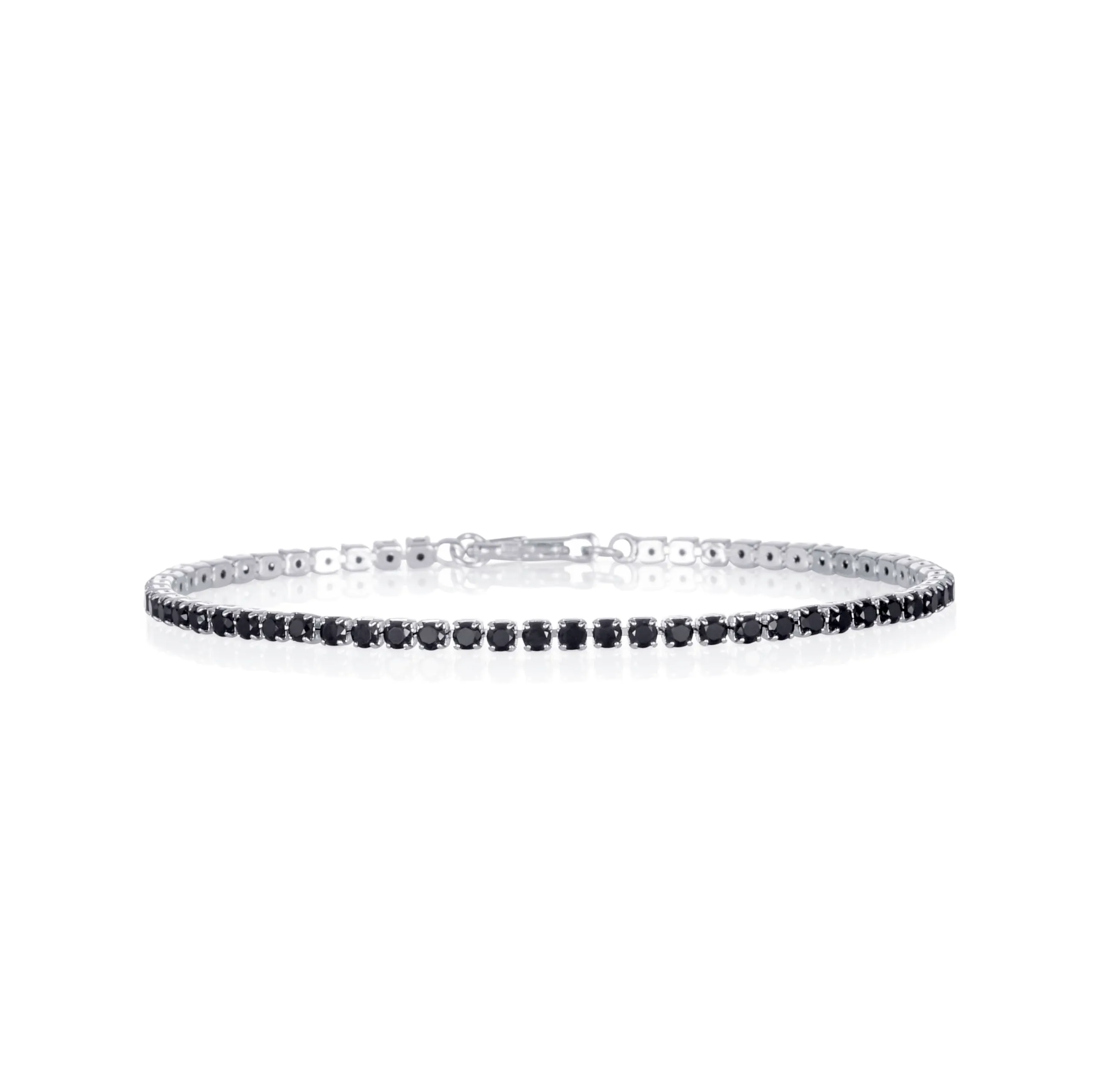 ZAVANA Bracciale Tennis Donna Argento Nero 2,5 mm – Bracciale Zirconi Elegante Sottile, Moda Donna Economico, Chiusura Moschettone 16,5 cm, Regalo Donna - immagine 1