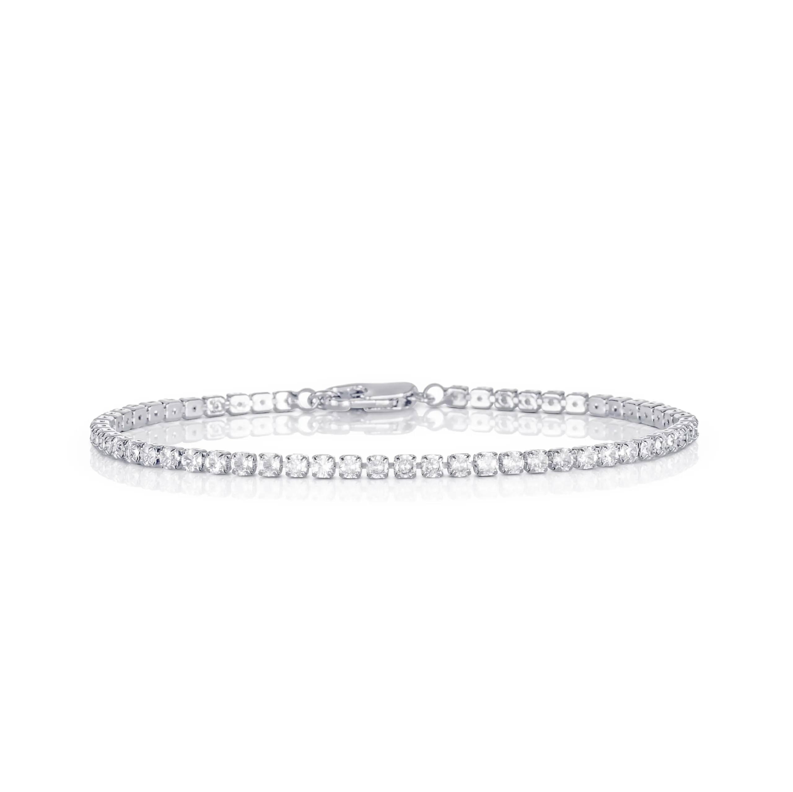 ZAVANA Bracciale Tennis Donna Argento Bianco 2,5 mm – Bracciale Zirconi Elegante Sottile, Moda Donna Economico, Chiusura Moschettone 17,8 cm, Regalo Donna - immagine 1