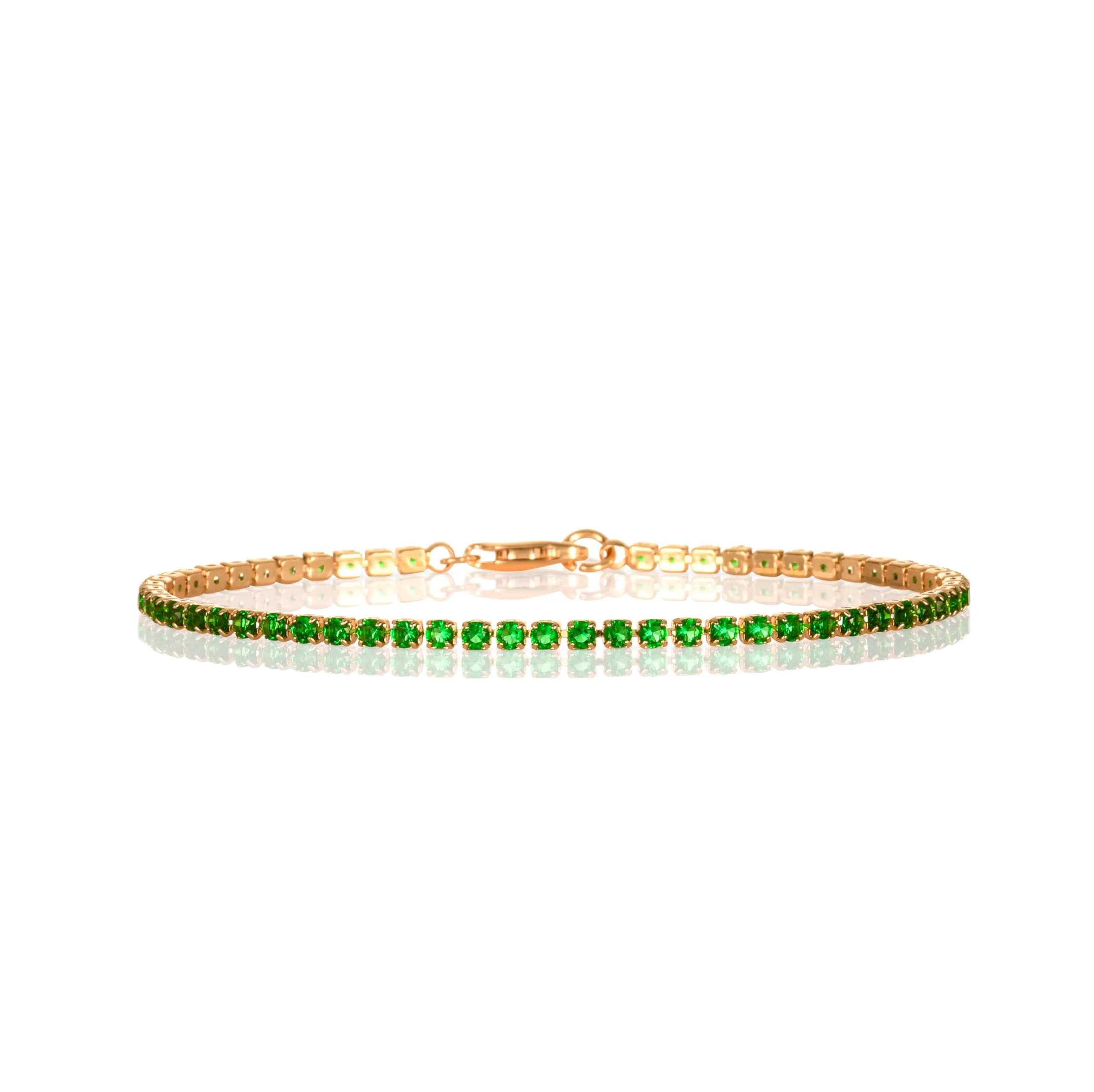 ZAVANA Bracciale Tennis Donna Oro Verde 2,5 mm – Bracciale Zirconi Elegante Sottile, Moda Donna Economico, Chiusura Moschettone 19 cm, Regalo Donna - immagine 1