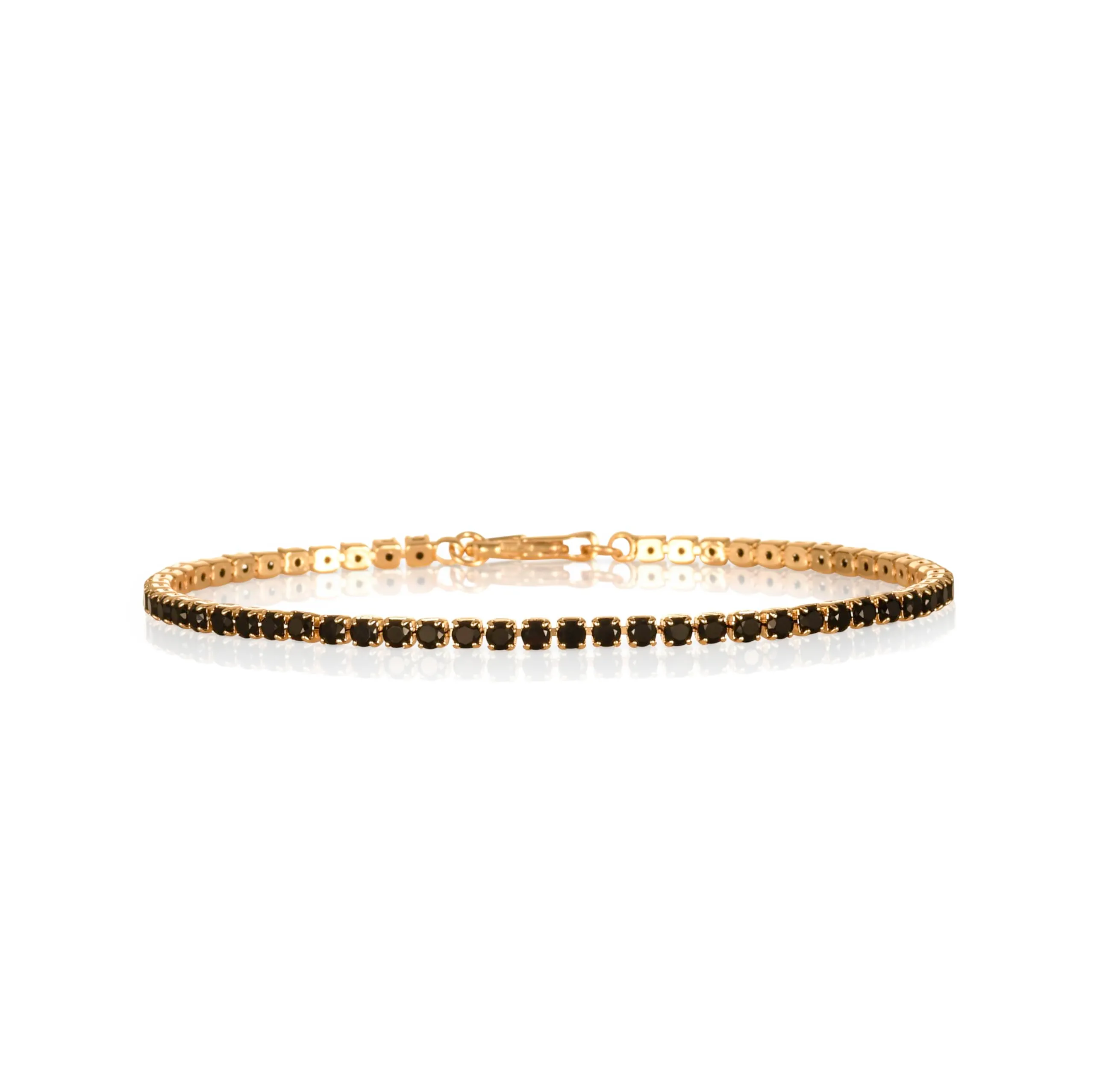 ZAVANA Bracciale Tennis Donna Oro Nero 2,5 mm – Bracciale Zirconi Elegante Sottile, Moda Donna Economico, Chiusura Moschettone 16,5 cm, Regalo Donna - immagine 1