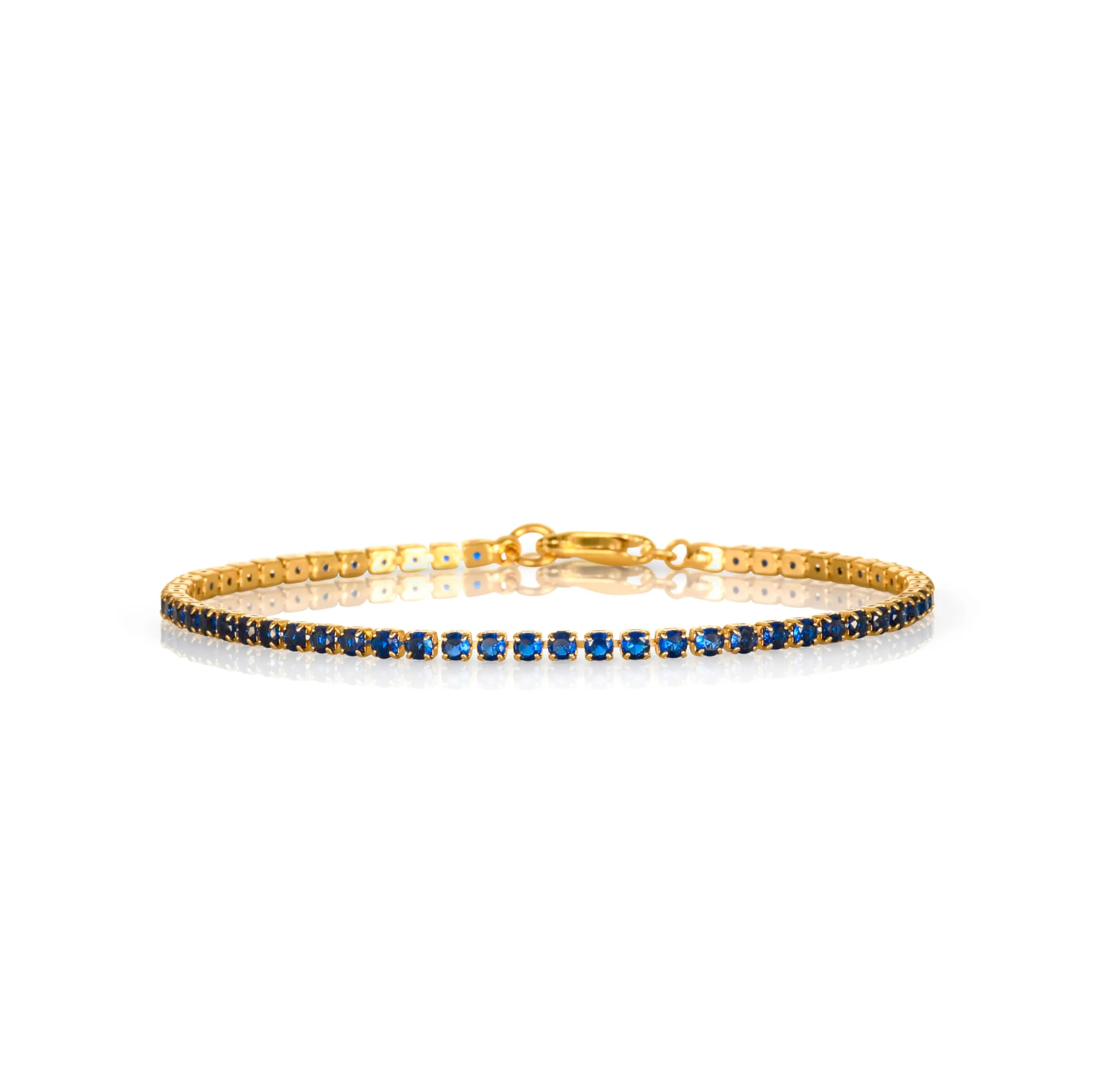 ZAVANA Bracciale Tennis Donna Oro Blu 2,5 mm – Bracciale Zirconi Elegante Sottile, Moda Donna Economico, Chiusura Moschettone 17,8 cm, Regalo Donna - immagine 1