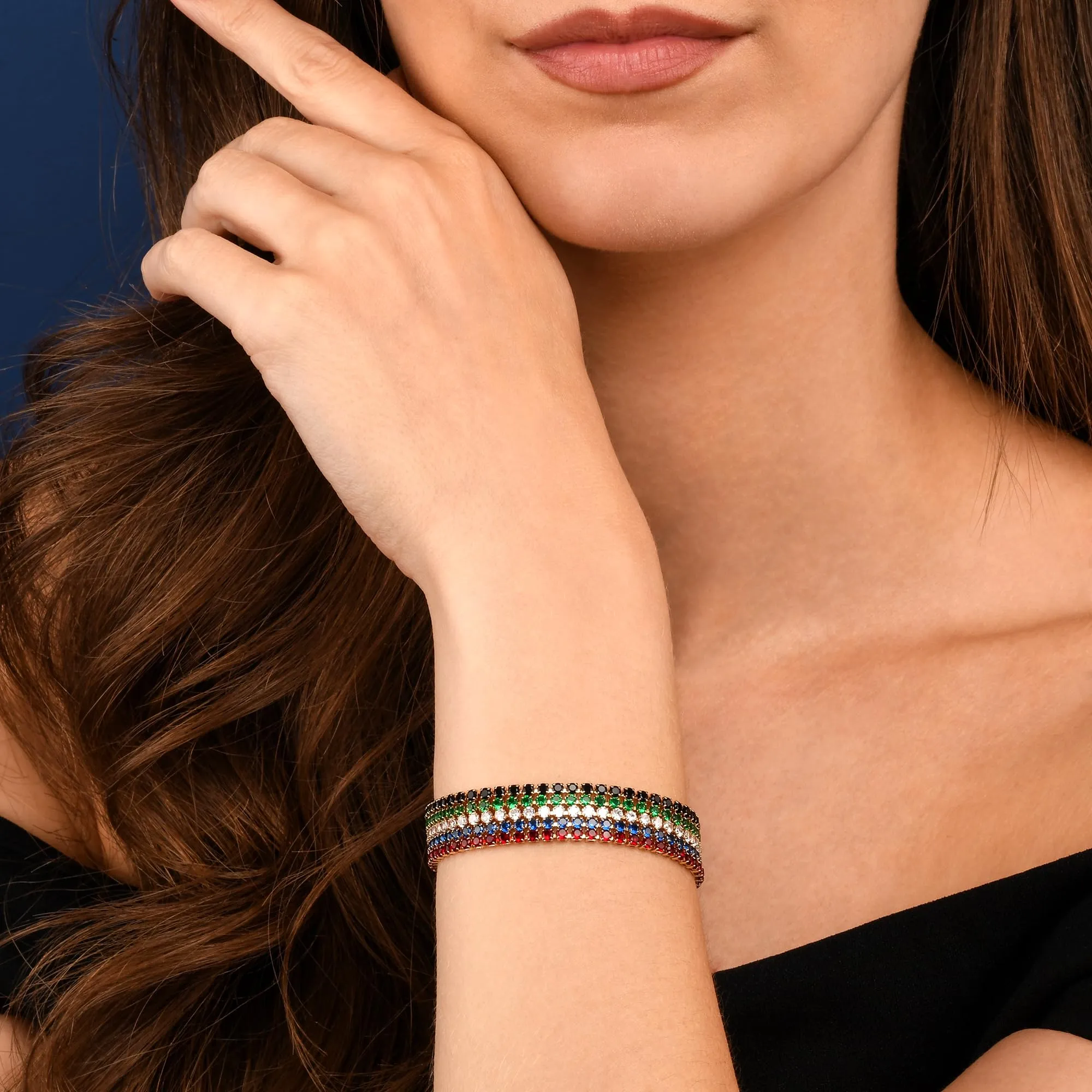 ZAVANA Bracciale Tennis Donna Oro Verde 2,5 mm – Bracciale Zirconi Elegante Sottile, Moda Donna Economico, Chiusura Moschettone 17,8 cm, Regalo Donna - immagine 6