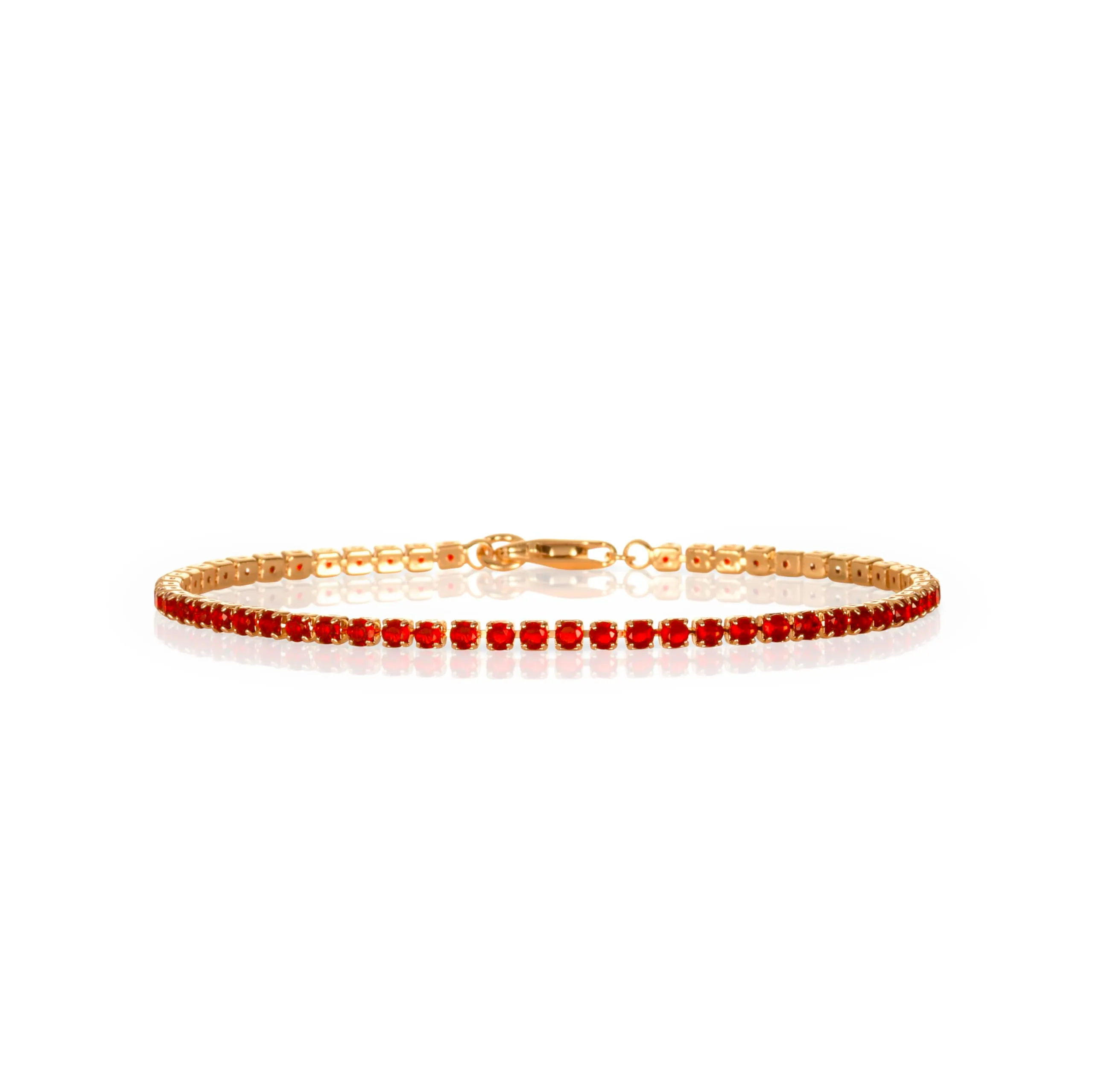ZAVANA Bracciale Tennis Donna Oro Rosso 2,5 mm – Bracciale Zirconi Elegante Sottile, Moda Donna Economico, Chiusura Moschettone 19 cm, Regalo Donna - immagine 1