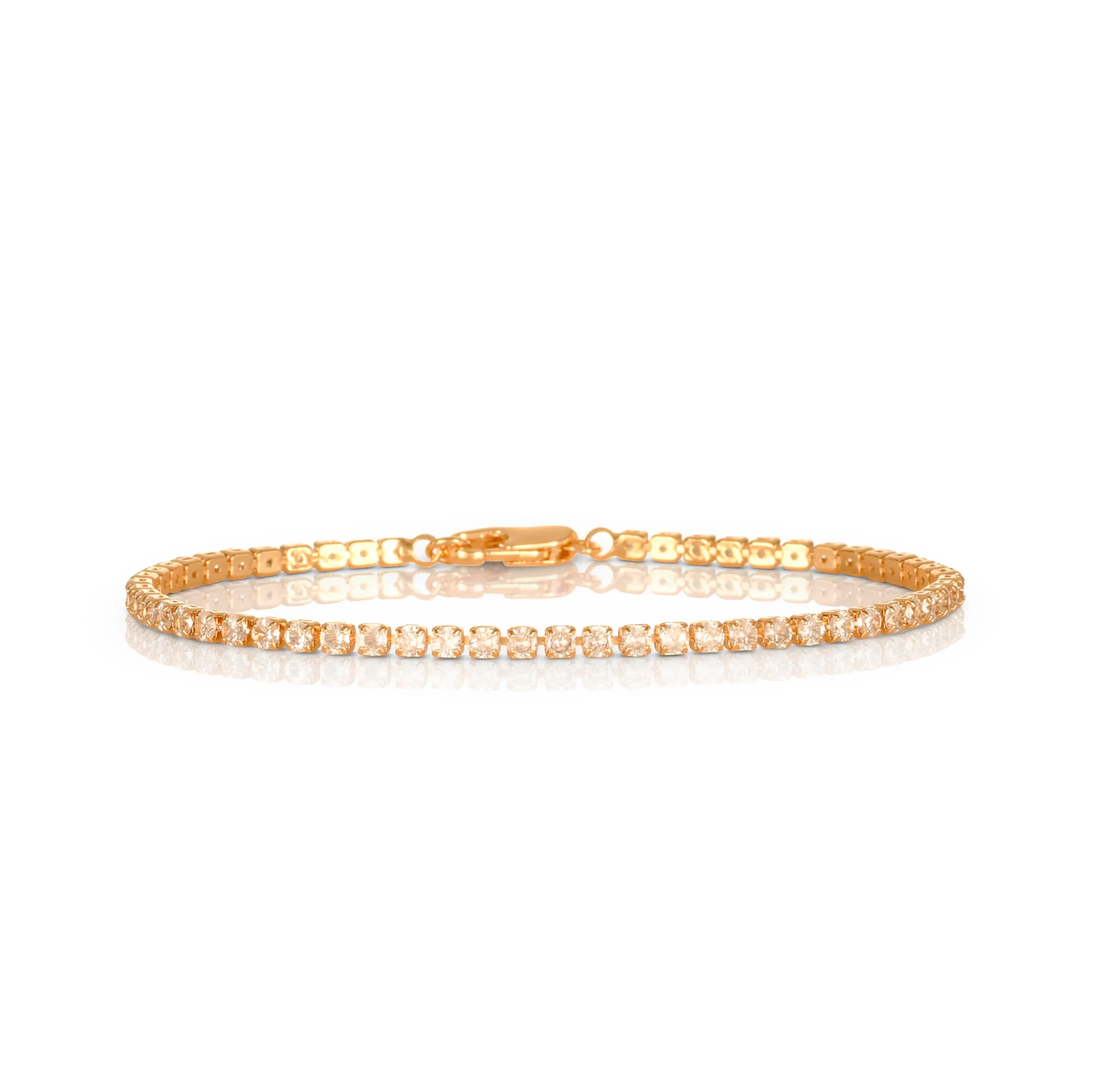 ZAVANA Bracciale Tennis Donna Oro Bianco 2,5 mm – Bracciale Zirconi Elegante Sottile, Moda Donna Economico, Chiusura Moschettone 16,5 cm, Regalo Donna - immagine 1