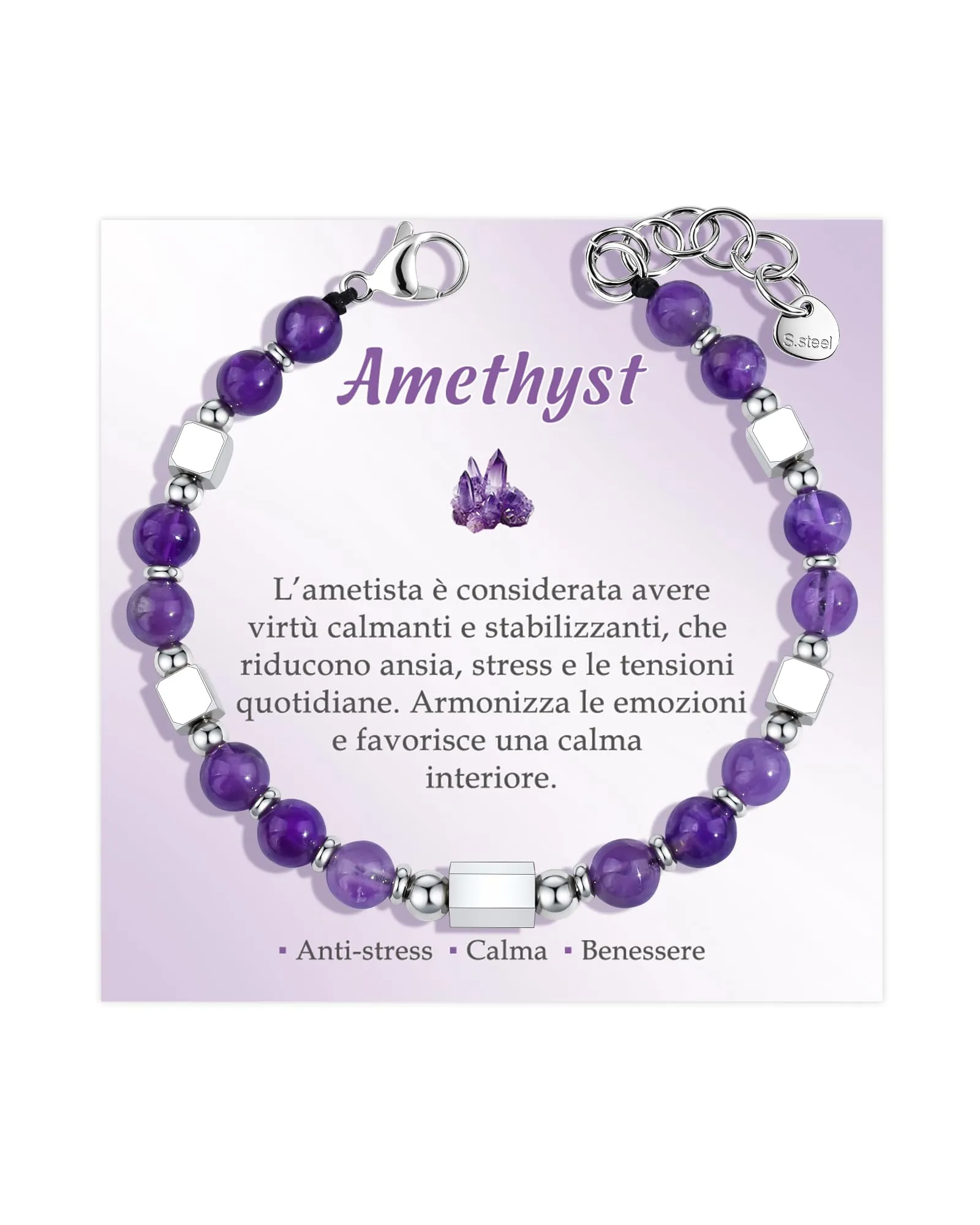 VGWON Bracciale Donna Regalo Donna Compleanno Bracciale Pietre Naturali - immagine 1