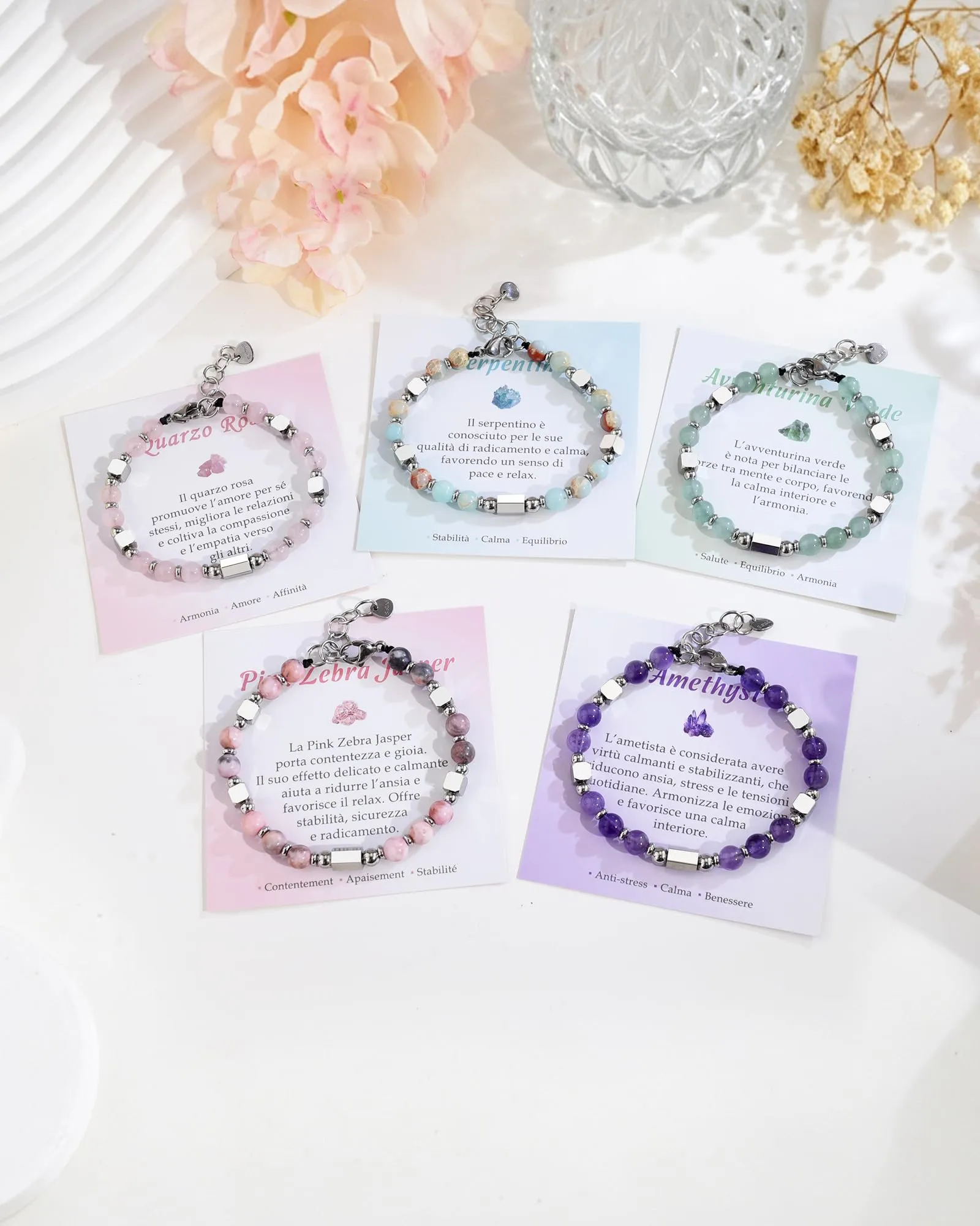 VGWON Bracciale Donna Regalo Donna Compleanno Bracciale Pietre Naturali - immagine 5