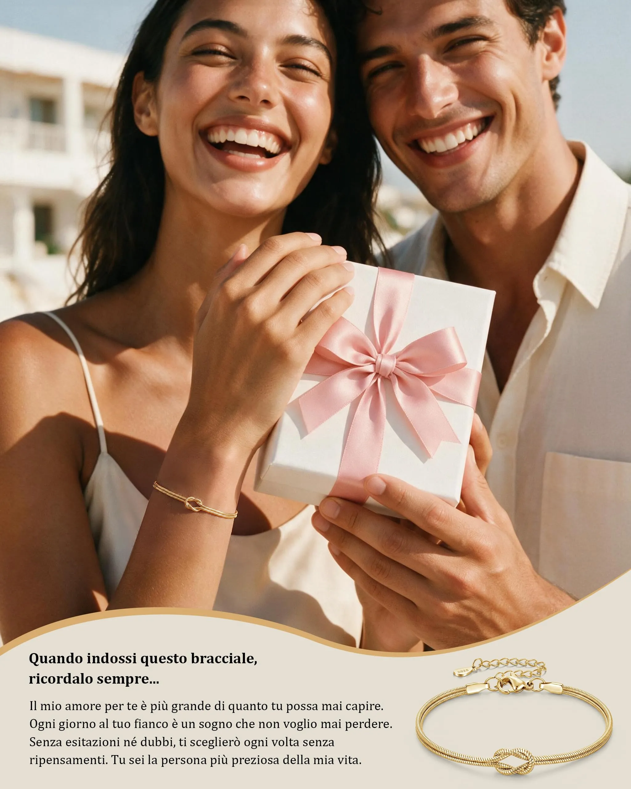 J.Fée Bracciali Coppia, Nodo Bracciale Argento 925, Ragazza Regalo Coppia - immagine 2