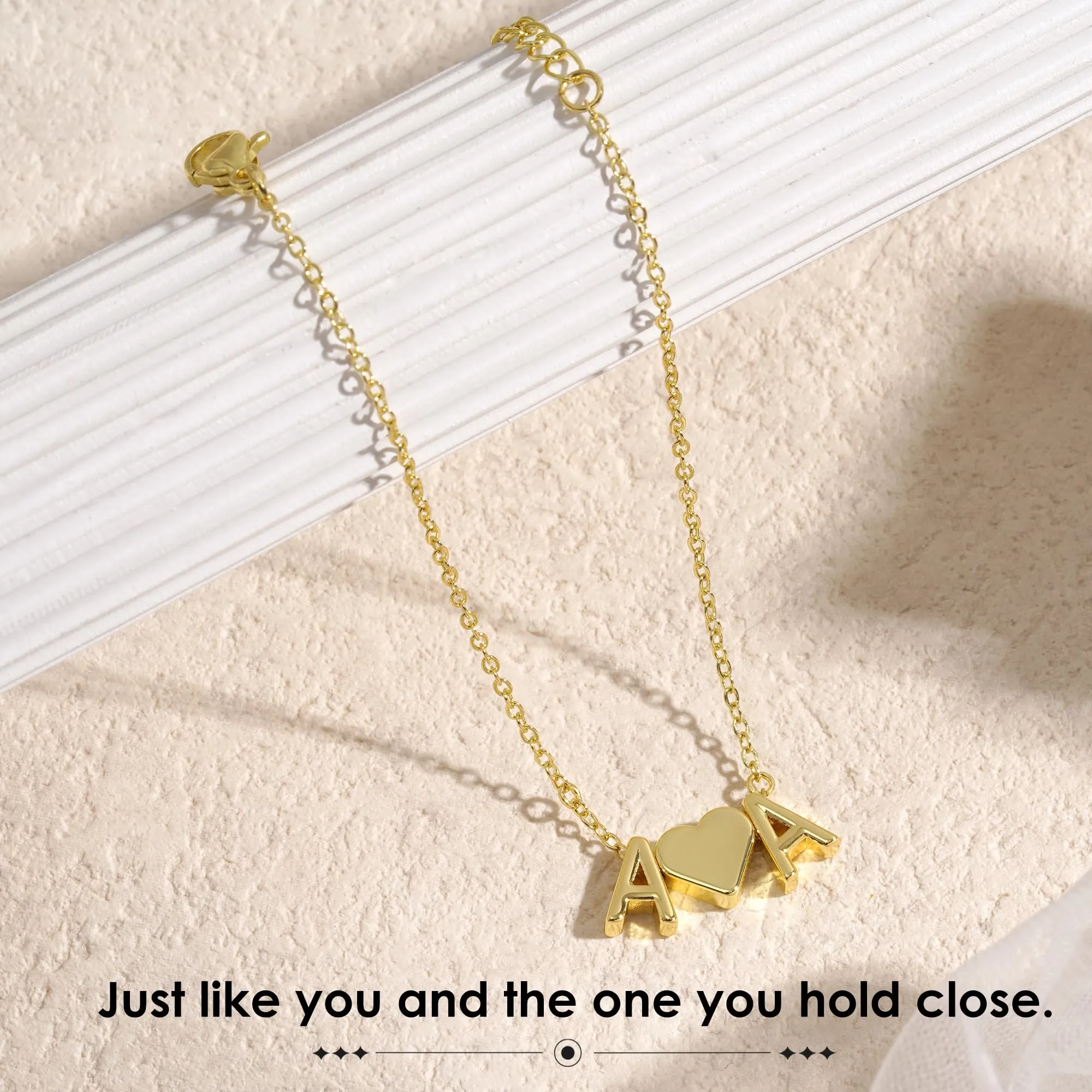Turandoss Bracciale con 2 lettere, da donna, in oro, regalo per le donne - immagine 5