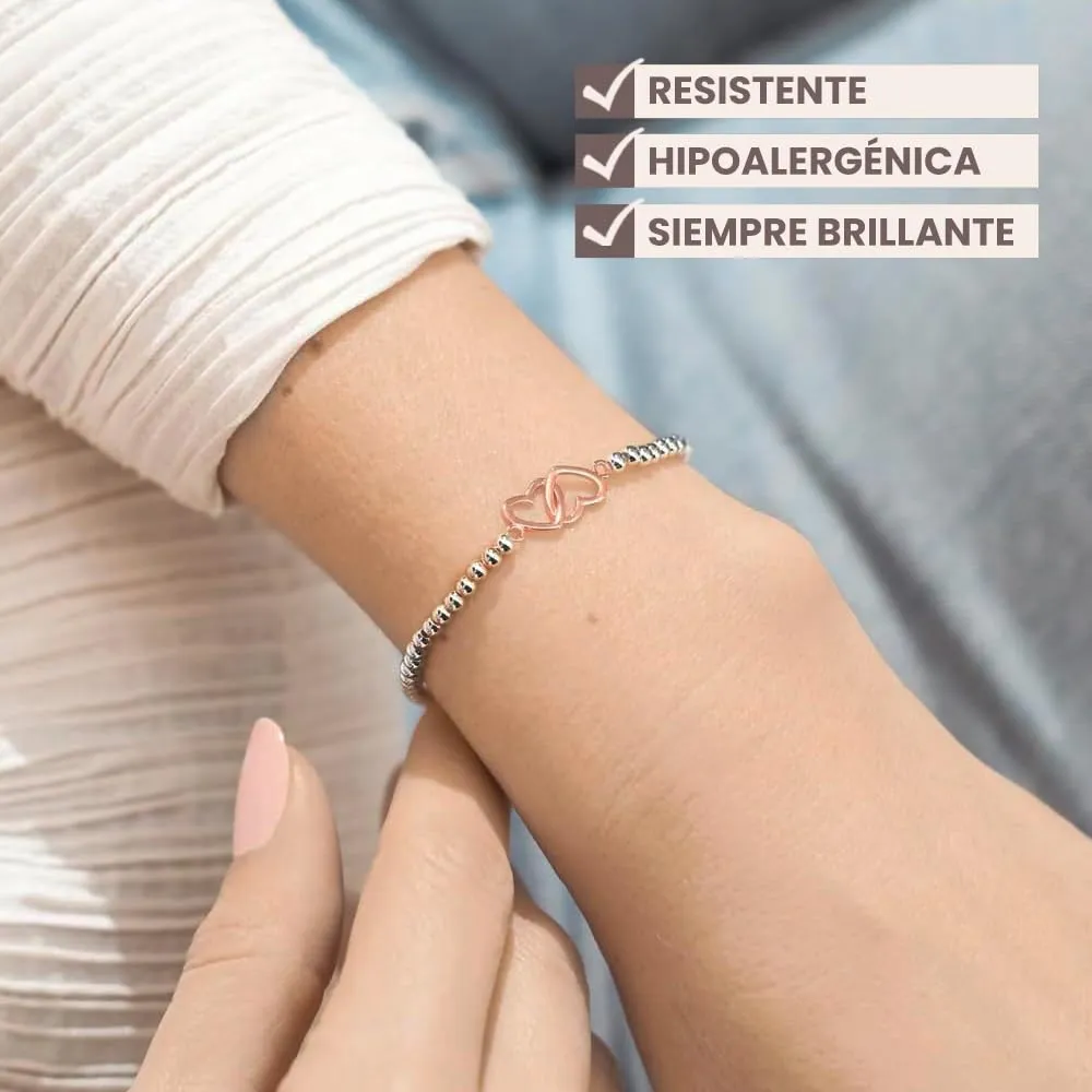 TESORELLA Regalo Mamma Compleanno, Bracciale Donna con Cuori Intrecciati e Dedica in Scatolina, Idee Regali Festa della Mamma, Braccialetto Originale per Lei dalla Figlia, Natale - immagine 4