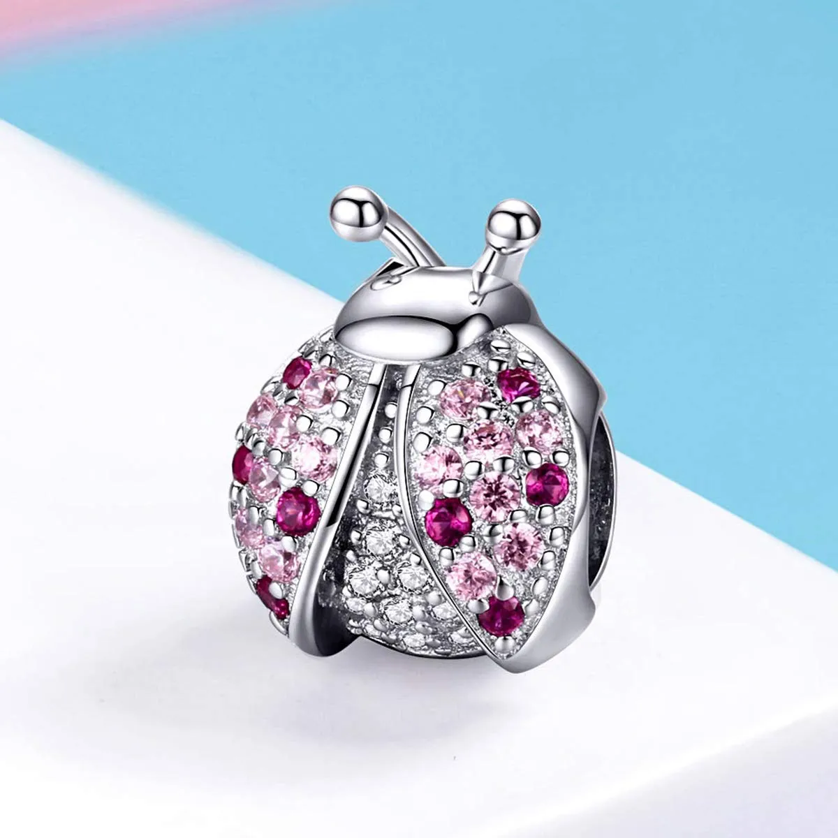 Ciondolo a forma di coccinella, ideale per un regalo di compleanno, compatibile con braccialetti Pandora, in argento Sterling 925 - immagine 3