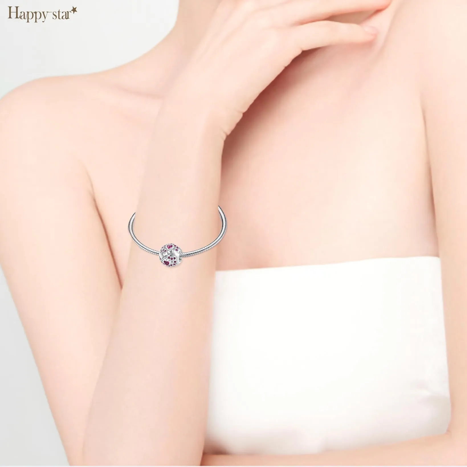 Charms di Pietra di Nascita per Braccialetti Europei Collana,Charm Compatibili Pandora,Charm Donna Argento Sterling 925 Openwork Ciondolo Regali di Compleanno per le Bead Charm da donna - immagine 5