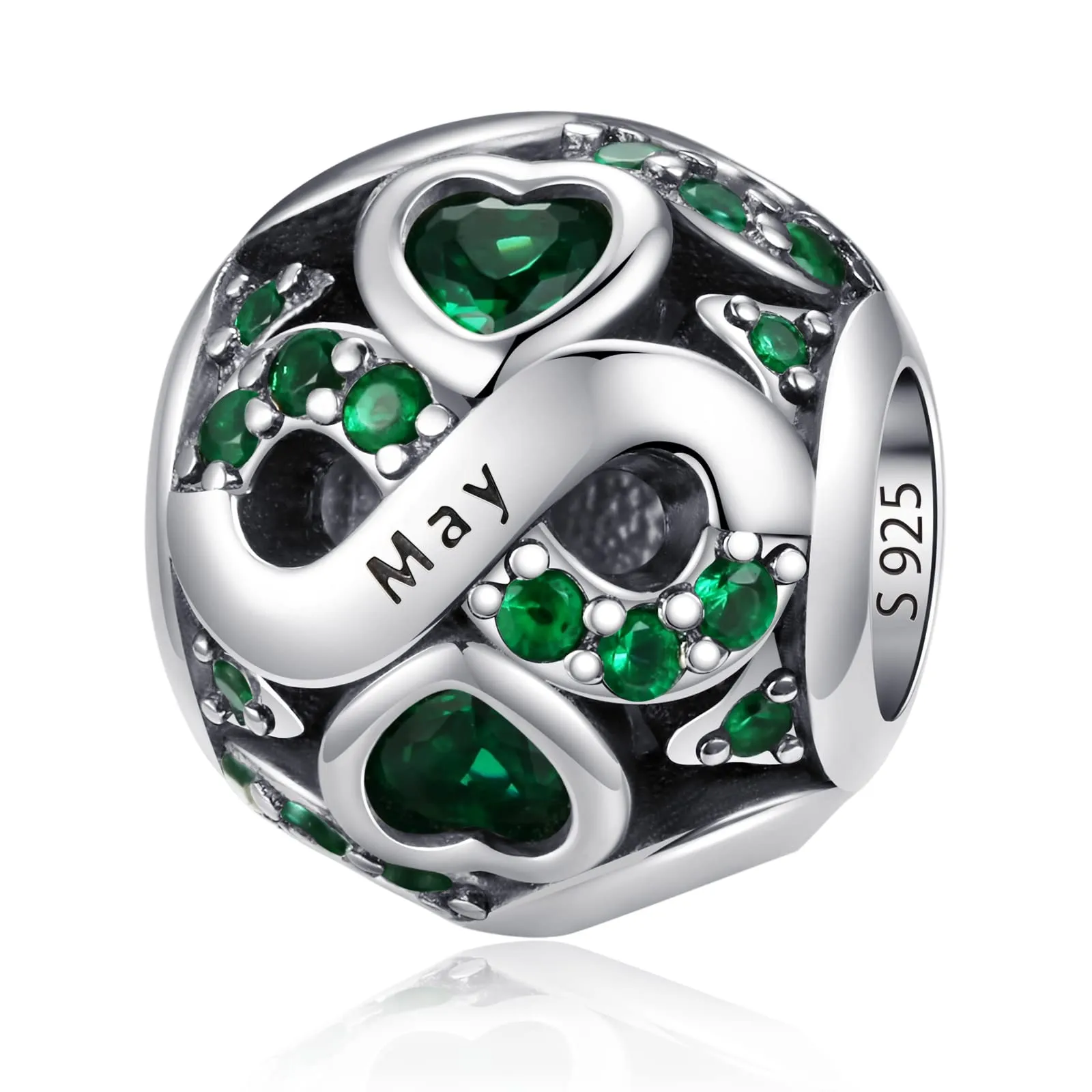Charms di Pietra di Nascita per Braccialetti Europei Collana,Charm Compatibili Pandora,Charm Donna Argento Sterling 925 Openwork Ciondolo Regali di Compleanno per le Bead Charm da donna - immagine 1