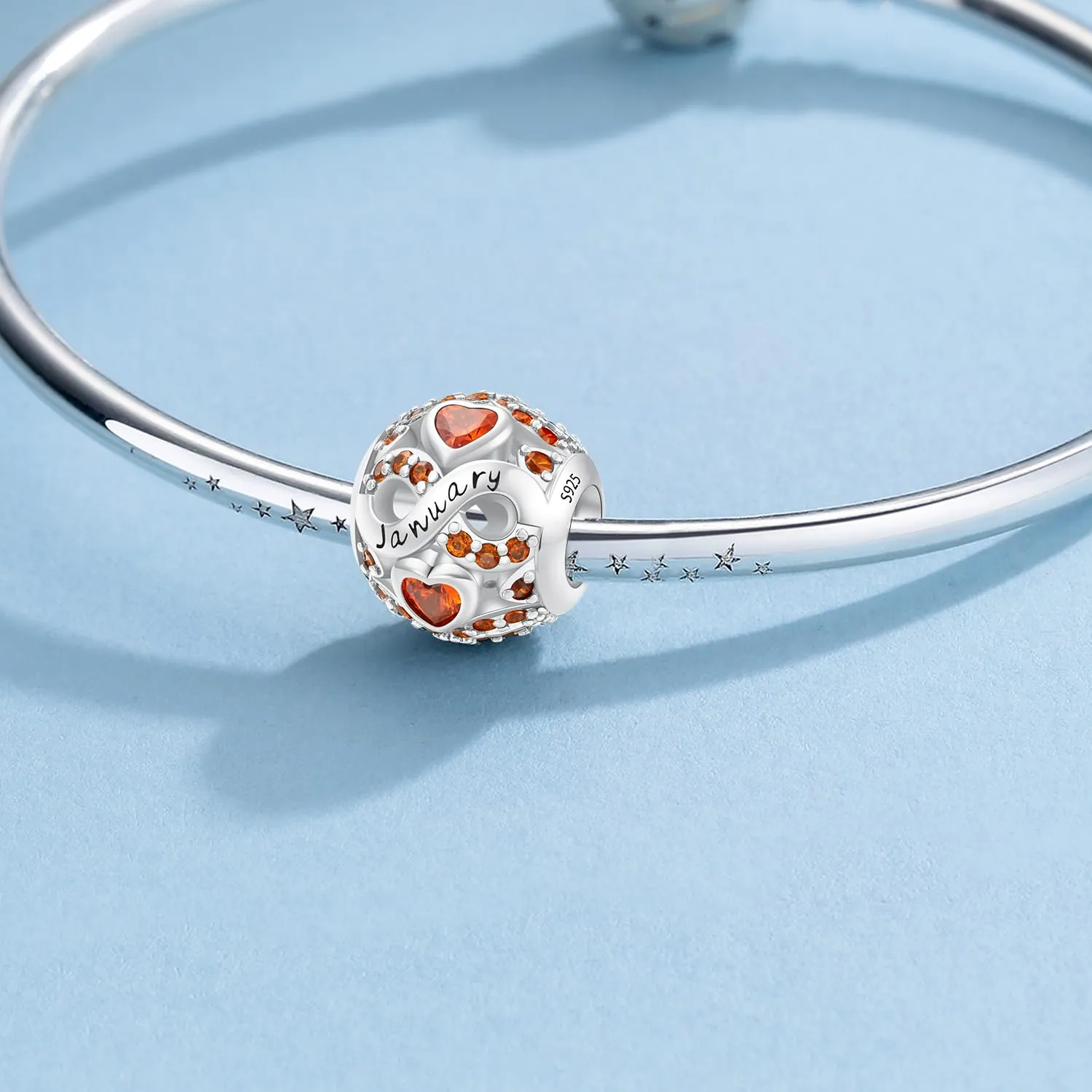 Charms di Pietra di Nascita per Braccialetti Europei Collana,Charm Compatibili Pandora,Charm Donna Argento Sterling 925 Openwork Ciondolo Regali di Compleanno per le Bead Charm da donna - immagine 2