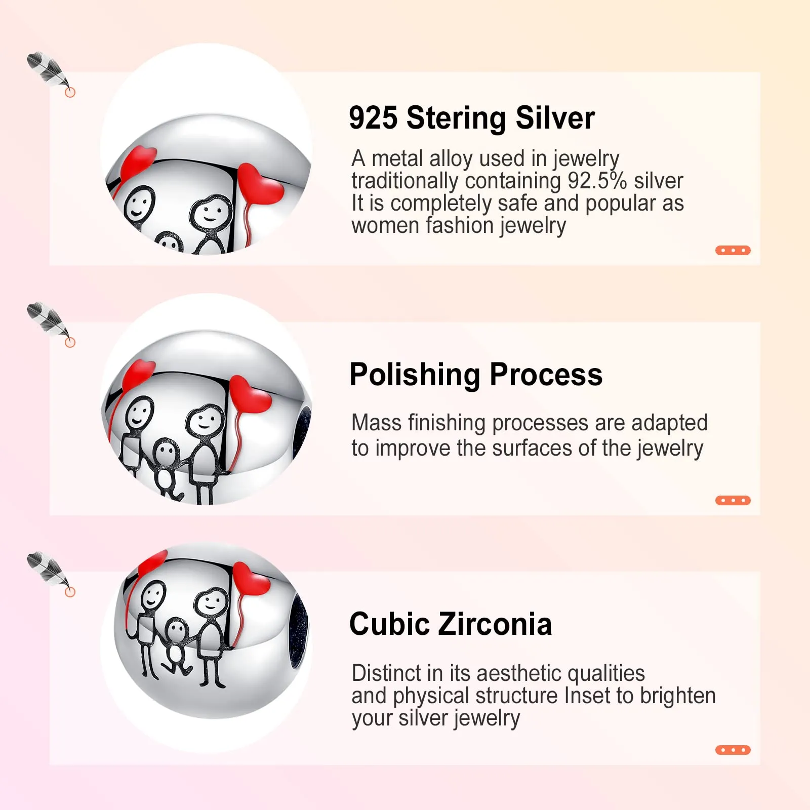 Annmors Jewelry I Love My Family Charm- 925 Sterling Silver Bead Forever Family Charms fit Women Bracelet & Necklace DIY Gifts Christmas Halloween Valentine's Day Happy Birthday Mother's Day - immagine 4