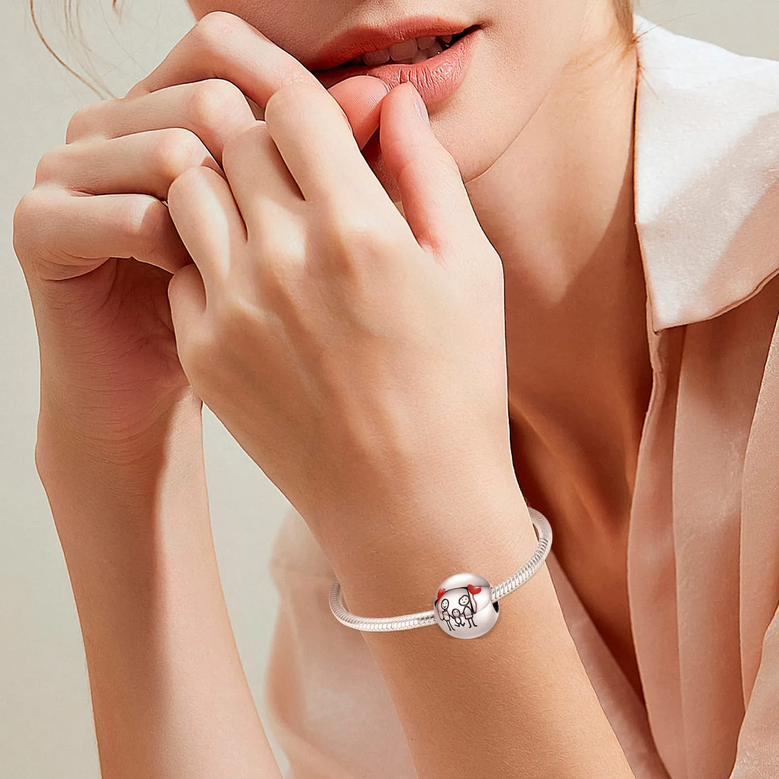 Annmors Jewelry I Love My Family Charm- 925 Sterling Silver Bead Forever Family Charms fit Women Bracelet & Necklace DIY Gifts Christmas Halloween Valentine's Day Happy Birthday Mother's Day - immagine 5