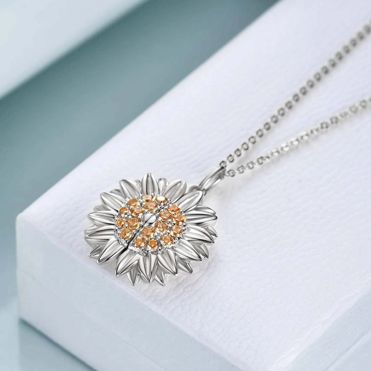 CUPENDA Sei il mio sole Collana con ciondolo a forma di girasole in argento Sterling con messaggio nascosto Gioielli regalo per donne e ragazze - immagine 4
