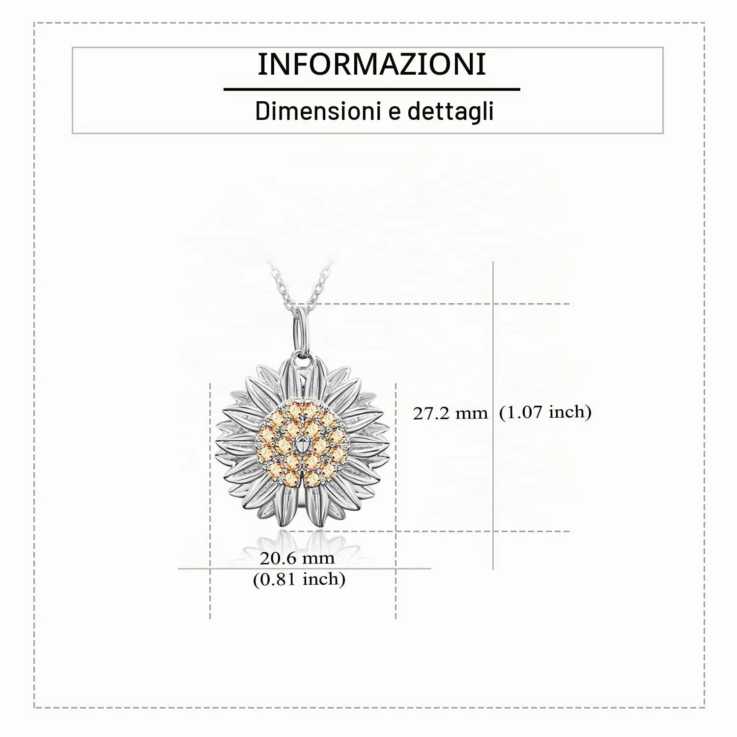 CUPENDA Sei il mio sole Collana con ciondolo a forma di girasole in argento Sterling con messaggio nascosto Gioielli regalo per donne e ragazze - immagine 5