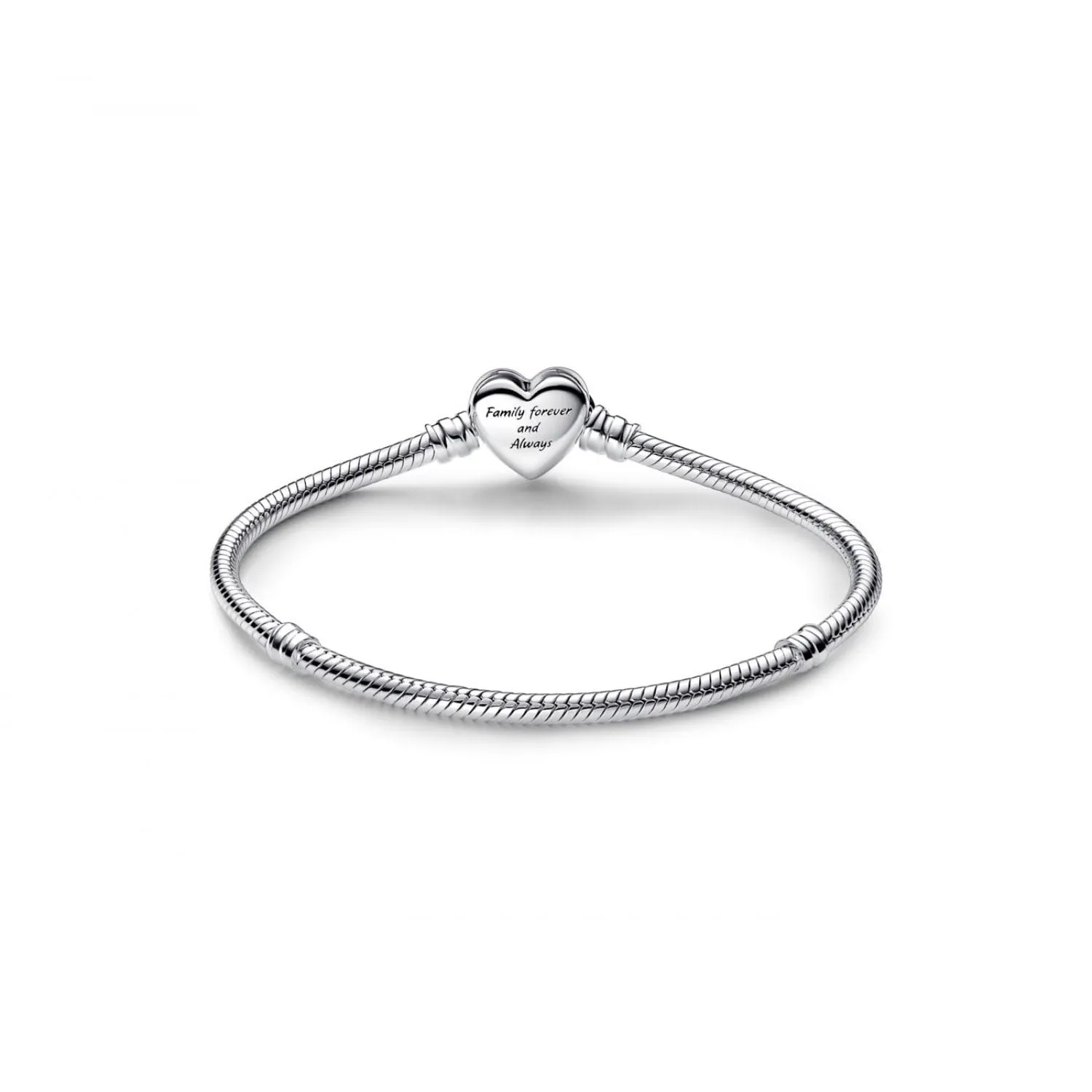 PANDORA Bracciale Moments in maglia snake in argento Sterling con chiusura a forma di cuore con simbolo dell'infinito con zirconi cubici trasparenti, 21 - immagine 4