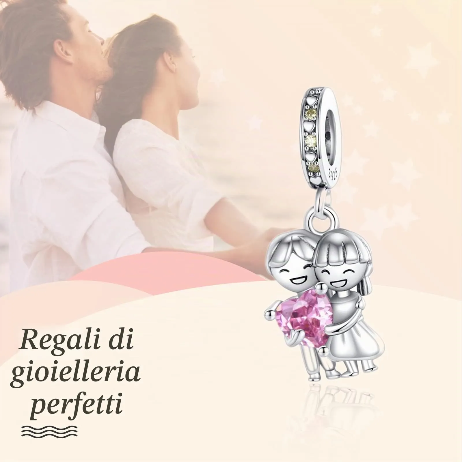 Annmors Married Couple Ciondolo in Argento Sterling 925 Charm Bead Compatibile con Bracciale e Collane Europei da Donna,Gioielli per Ragazze Perline Regali - immagine 3