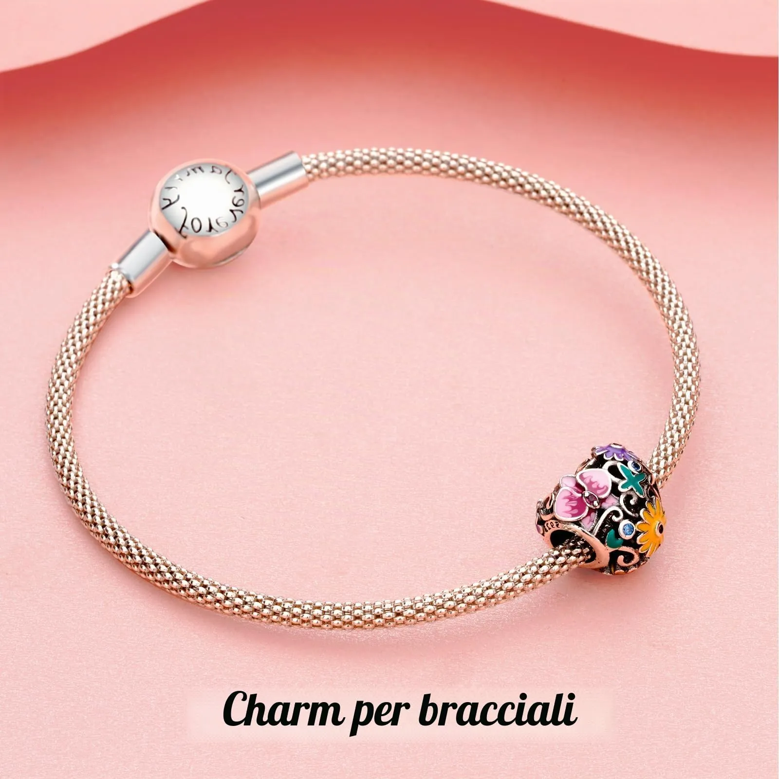 Annmors Ciondolo Argento Sterling 925 Charm Bead Compatibile Bracciale e Collane Europei Colorful Flower Charms Perline zirconi Natale,San Valentino,festa della mamma,regalo per donne e ragazze - immagine 3