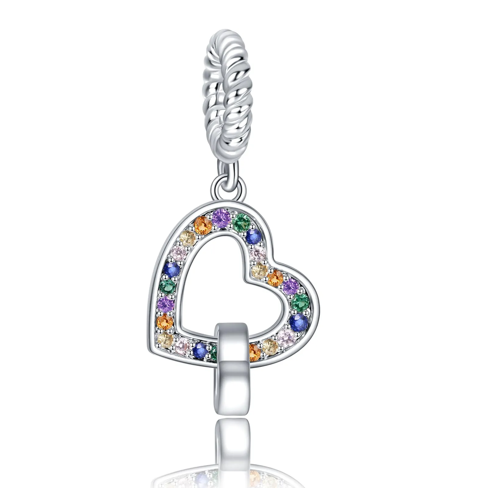 Annmors Ciondolo Argento Sterling 925 Charm Bead Compatibile Bracciale e Collane Europei Double Hearts Perline zirconi 5A Natale,San Valentino,festa della mamma,ciondoli regalo per donne e ragazze - immagine 1