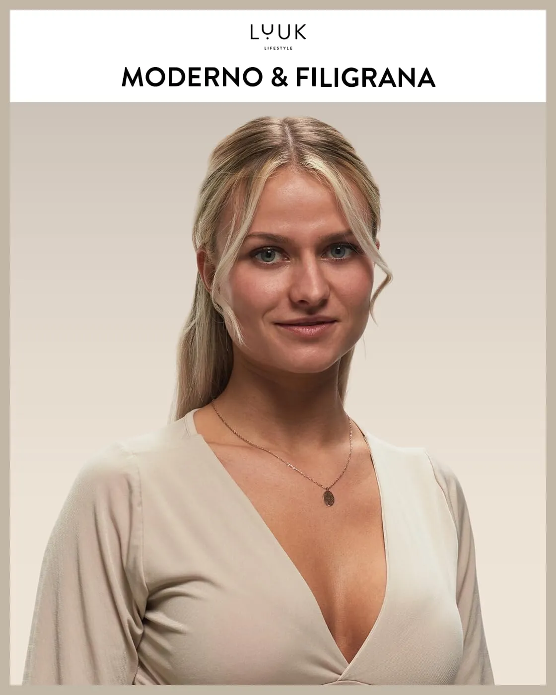 LUUK LIFESTYLE Collana da donna in acciaio inossidabile con dedica HAPPINESS, ciondolo a piastrina con forme geometriche, oro rosa - immagine 2