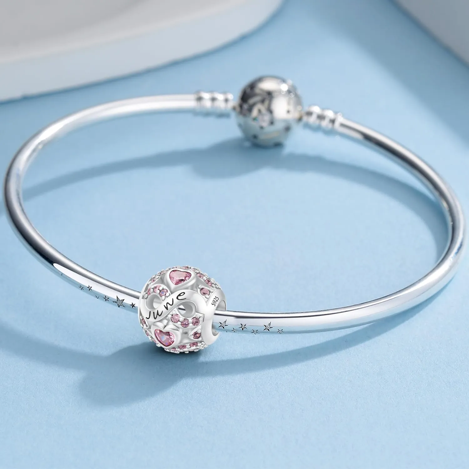 Charms di Pietra di Nascita per Braccialetti Europei Collana,Charm Compatibili Pandora,Charm Donna Argento Sterling 925 Openwork Ciondolo Regali di Compleanno per le Bead Charm da donna - immagine 3