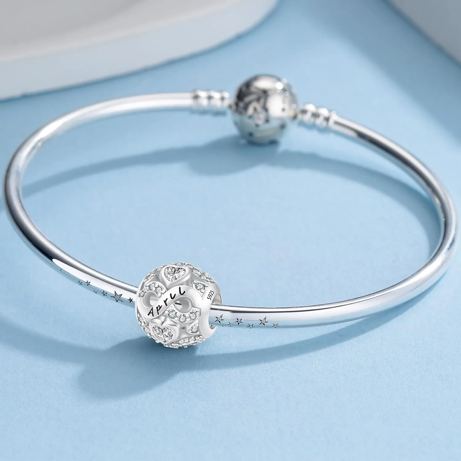 Charms di Pietra di Nascita per Braccialetti Europei Collana,Charm Compatibili Pandora,Charm Donna Argento Sterling 925 Openwork Ciondolo Regali di Compleanno per le Bead Charm da donna - immagine 3