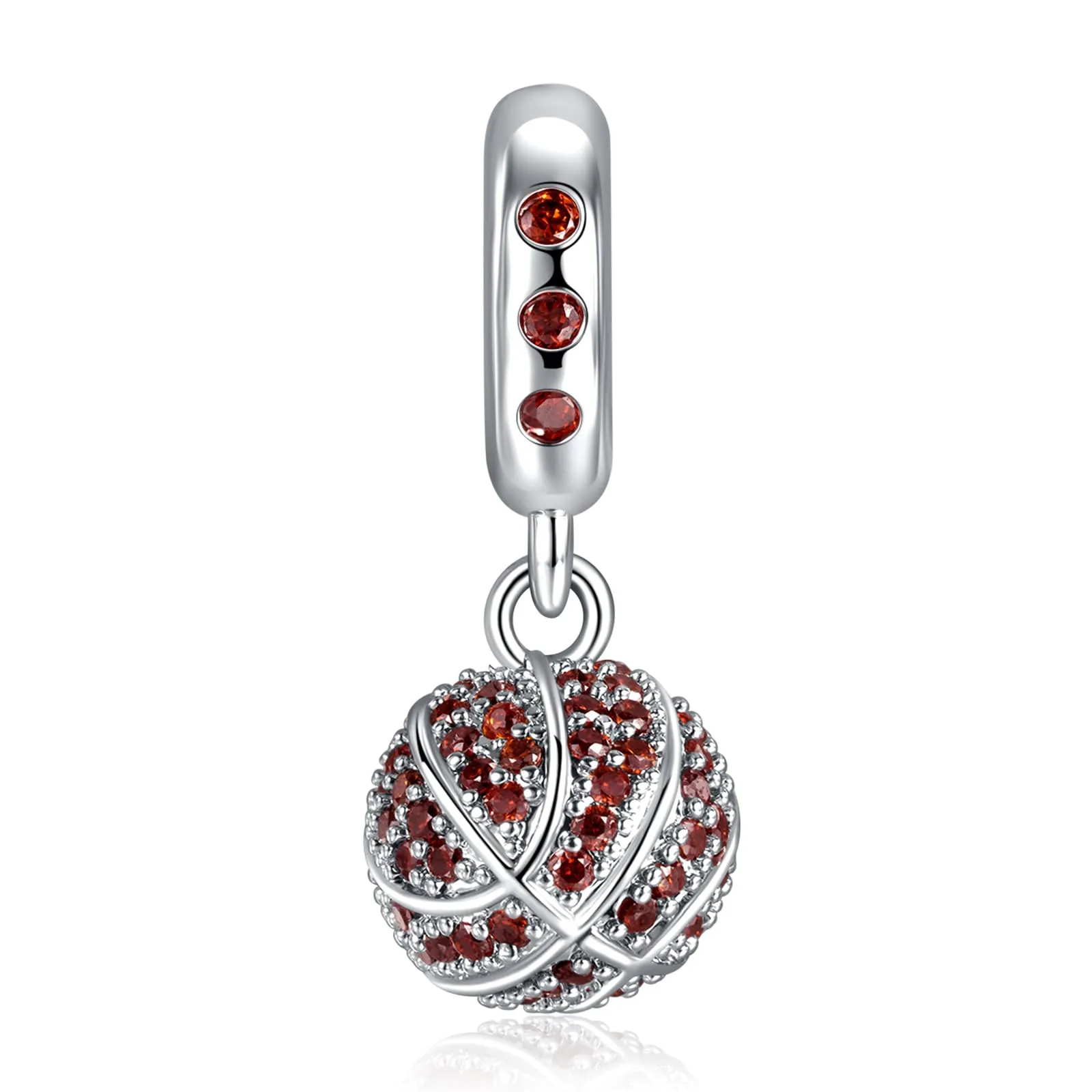 Annmors Ciondolo Argento Sterling 925 Charm Bead Compatibile Bracciale e Collane Europei Red Beach Volleyball Perline zirconi 5A Natale,San Valentino,festa della mamma,ciondoli regalo donne e ragazze - immagine 1