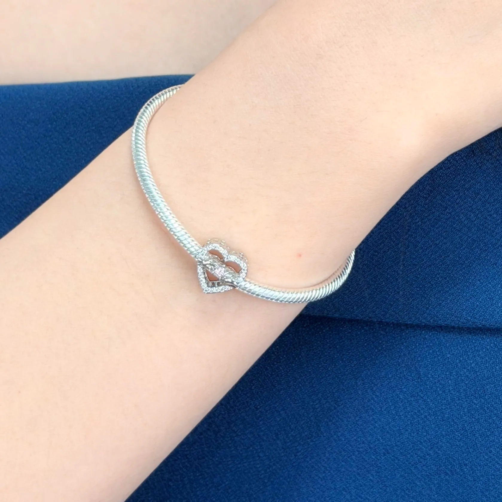 SOUTHPLUS Ciondoli Argento Sterling 925 con Cubic Zirconia Pendenti,Charms per Bracciali,con Braccialetti e Collane Europei, Perfetto Regali per Moglie e Ragazze (Sincero Cuore) - immagine 2
