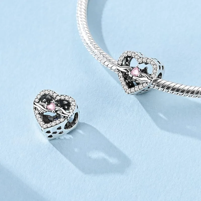 SOUTHPLUS Ciondoli Argento Sterling 925 con Cubic Zirconia Pendenti,Charms per Bracciali,con Braccialetti e Collane Europei, Perfetto Regali per Moglie e Ragazze (Sincero Cuore) - immagine 4