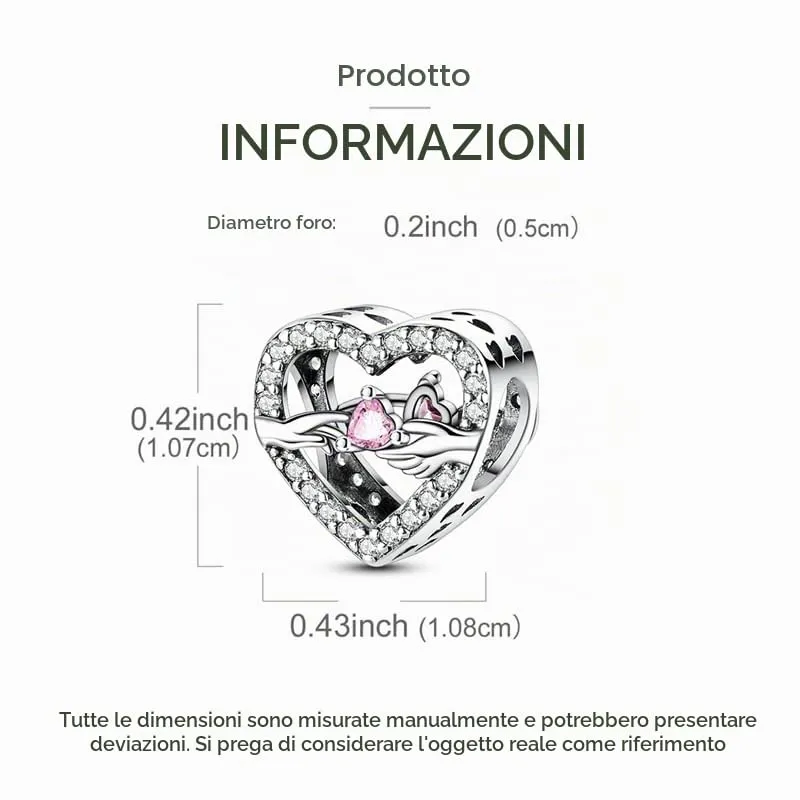 SOUTHPLUS Ciondoli Argento Sterling 925 con Cubic Zirconia Pendenti,Charms per Bracciali,con Braccialetti e Collane Europei, Perfetto Regali per Moglie e Ragazze (Sincero Cuore) - immagine 5