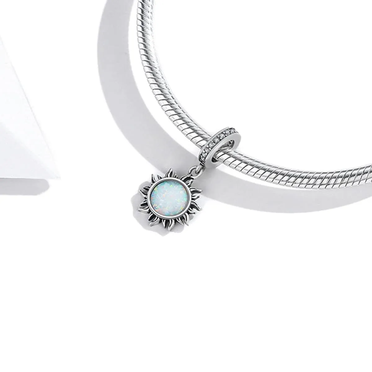 SOUTHPLUS Ciondoli Argento Sterling 925 con Cubic Zirconia Pendenti,Charms per Bracciali,con Braccialetti e Collane Europei, Perfetto Regali per Moglie e Ragazze (Sole) - immagine 3