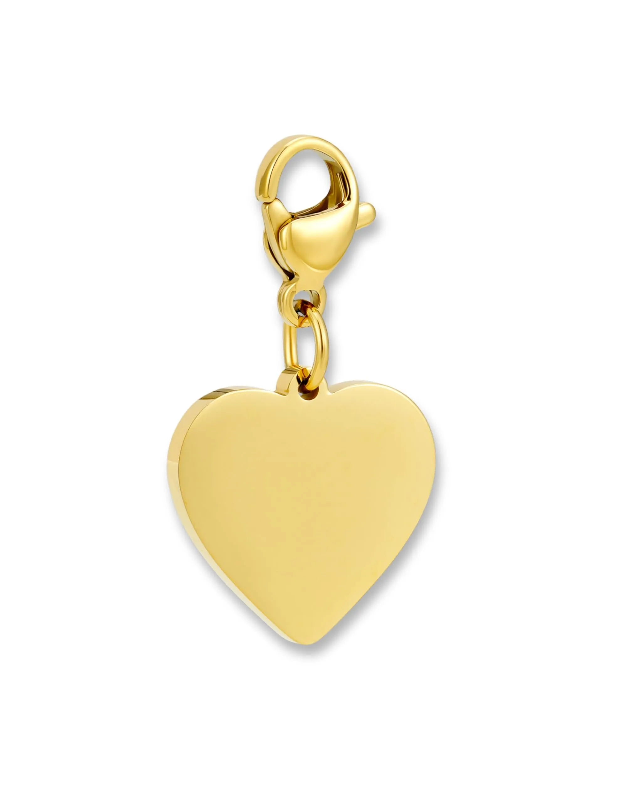 Charms ciondolo cuore con chiusura a moschettone | Ciondolo per collana in acciaio inox 316L | Charm per bracciale, placcato oro 18K | Resistente all'acqua - immagine 1
