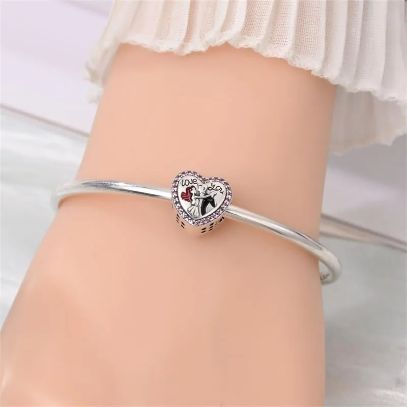 SOUTHPLUS Ciondoli Argento Sterling 925 con Cubic Zirconia Pendenti,Charms per Bracciali,con Braccialetti e Collane Europei, Perfetto Regali per Moglie e Ragazze (Cara Tango) - immagine 2