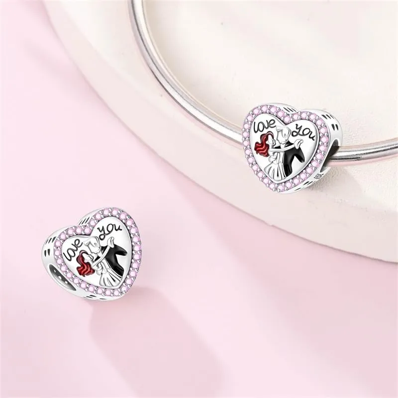 SOUTHPLUS Ciondoli Argento Sterling 925 con Cubic Zirconia Pendenti,Charms per Bracciali,con Braccialetti e Collane Europei, Perfetto Regali per Moglie e Ragazze (Cara Tango) - immagine 3