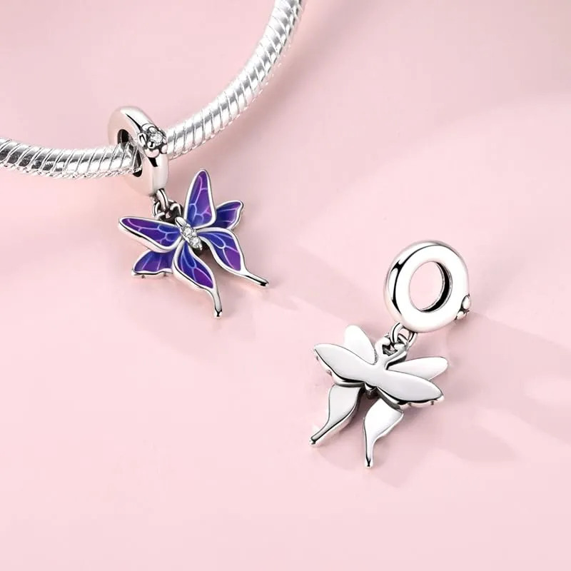 SOUTHPLUS Ciondoli Argento Sterling 925 con Cubic Zirconia Pendenti,Charms per Bracciali,con Braccialetti e Collane Europei, Perfetto Regali per Moglie e Ragazze (Farfalla Termica) - immagine 2