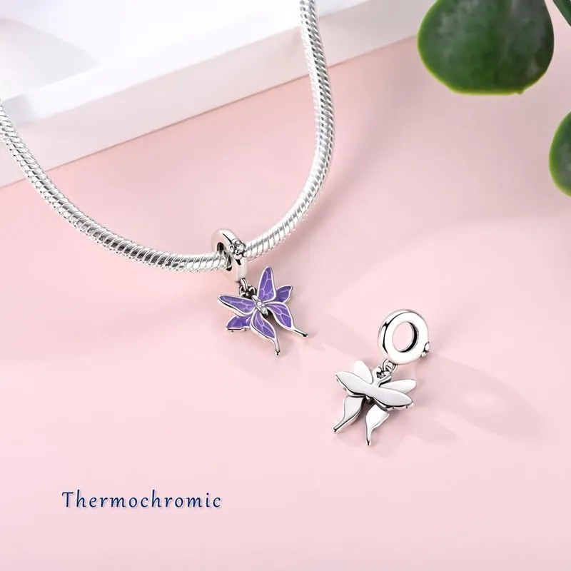 SOUTHPLUS Ciondoli Argento Sterling 925 con Cubic Zirconia Pendenti,Charms per Bracciali,con Braccialetti e Collane Europei, Perfetto Regali per Moglie e Ragazze (Farfalla Termica) - immagine 4