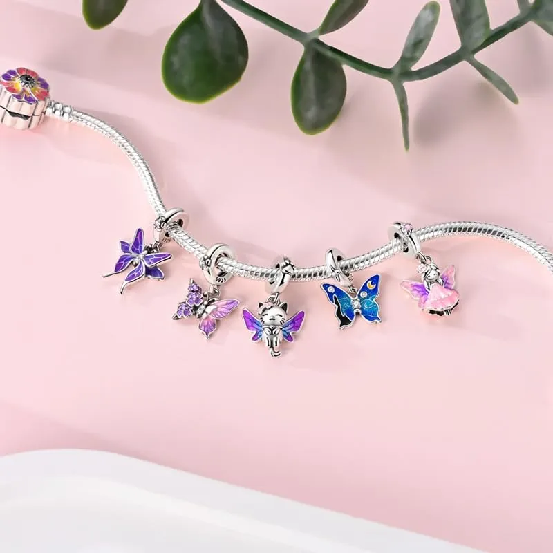 SOUTHPLUS Ciondoli Argento Sterling 925 con Cubic Zirconia Pendenti,Charms per Bracciali,con Braccialetti e Collane Europei, Perfetto Regali per Moglie e Ragazze (Farfalla Termica) - immagine 8