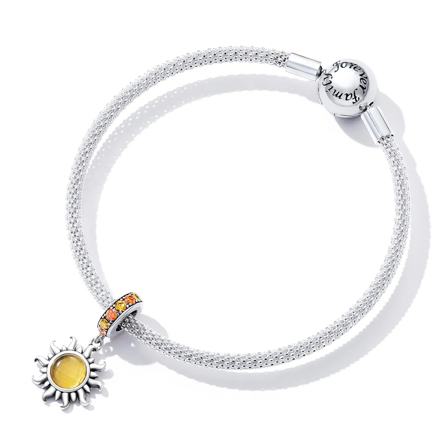 SOUTHPLUS Ciondoli Argento Sterling 925 con Cubic Zirconia Pendenti,Charms per Bracciali,con Braccialetti e Collane Europei, Perfetto Regali per Moglie e Ragazze (Piccolo Sole) - immagine 4