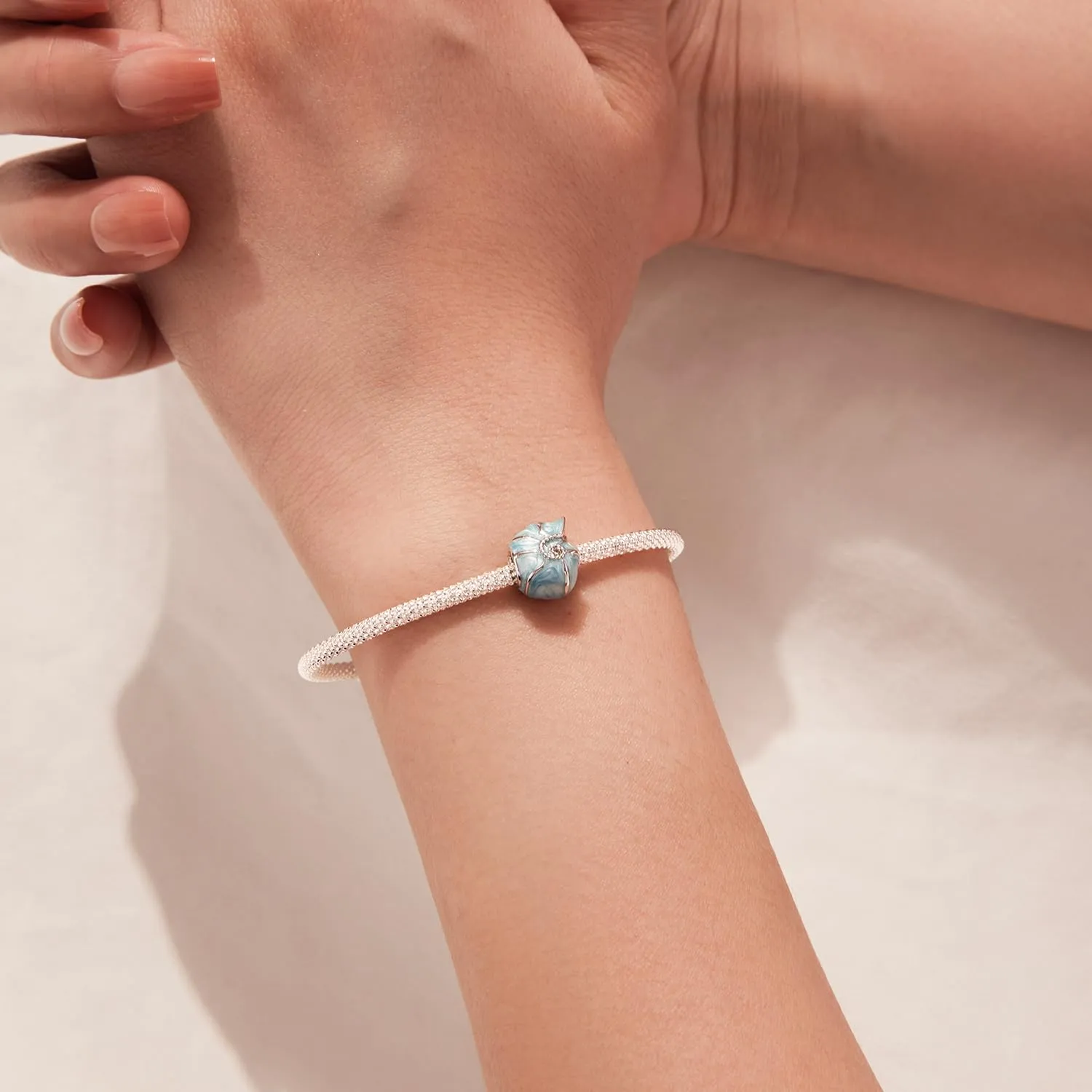 SOUTHPLUS Ciondoli Argento Sterling 925 con Cubic Zirconia Pendenti,Charms per Bracciali,con Braccialetti e Collane Europei, Perfetto Regali per Moglie e Ragazze (Conchiglie) - immagine 2