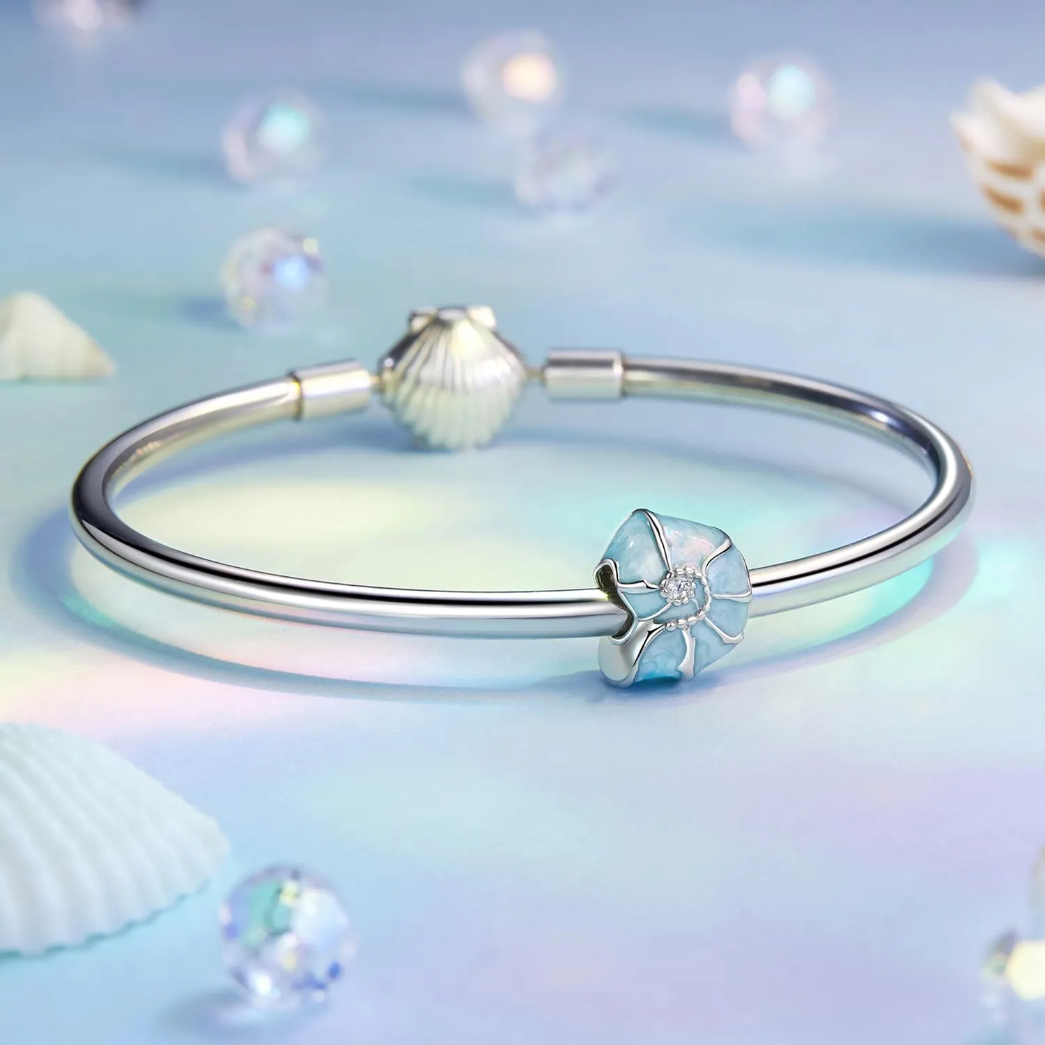 SOUTHPLUS Ciondoli Argento Sterling 925 con Cubic Zirconia Pendenti,Charms per Bracciali,con Braccialetti e Collane Europei, Perfetto Regali per Moglie e Ragazze (Conchiglie) - immagine 4