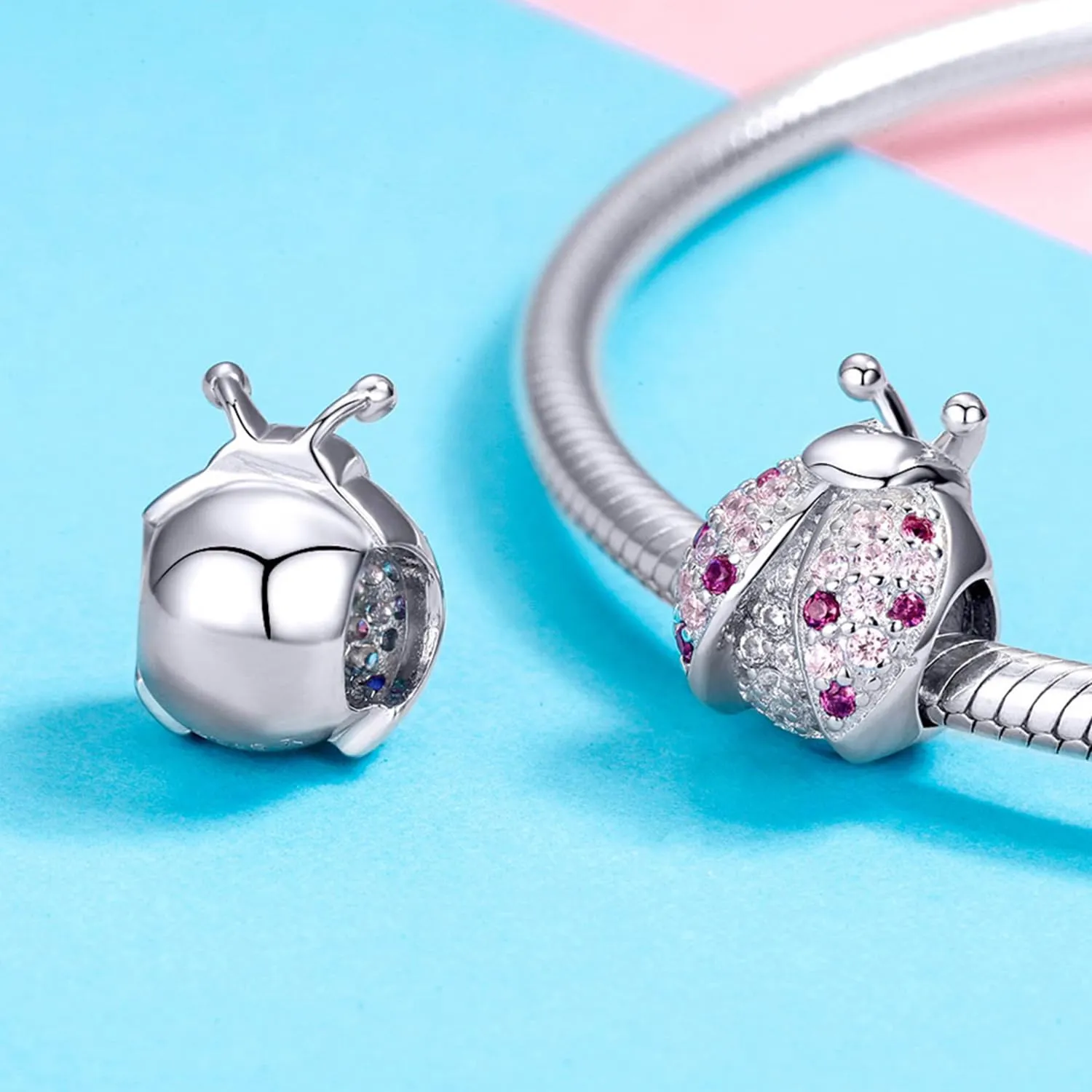 SOUTHPLUS Charms Ciondolo in Argento Sterling 925 con Zirconi 5A, Con Scatola Regalo, Adatto per Braccialetti Charm Europei, Gioiello da Regalo per Donne e Signore, Piccolo, Zirconia cubica - immagine 3