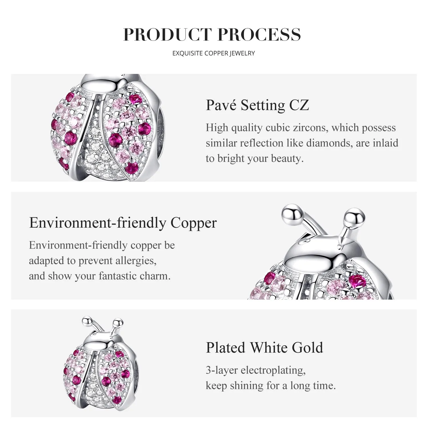 SOUTHPLUS Charms Ciondolo in Argento Sterling 925 con Zirconi 5A, Con Scatola Regalo, Adatto per Braccialetti Charm Europei, Gioiello da Regalo per Donne e Signore, Piccolo, Zirconia cubica - immagine 6