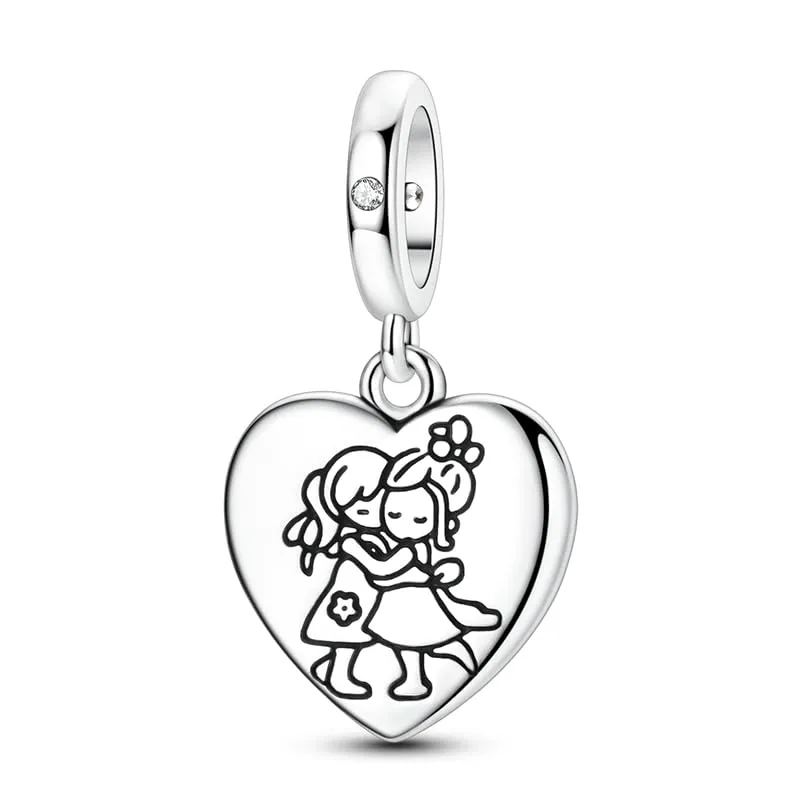 SOUTHPLUS Charms ciondolo in argento Sterling 925 con zirconi 5A con scatola regalo, adatto per bracciali con charm europei, gioiello regalo per donne e ragazze, Piccolo, Zirconia cubica - immagine 1